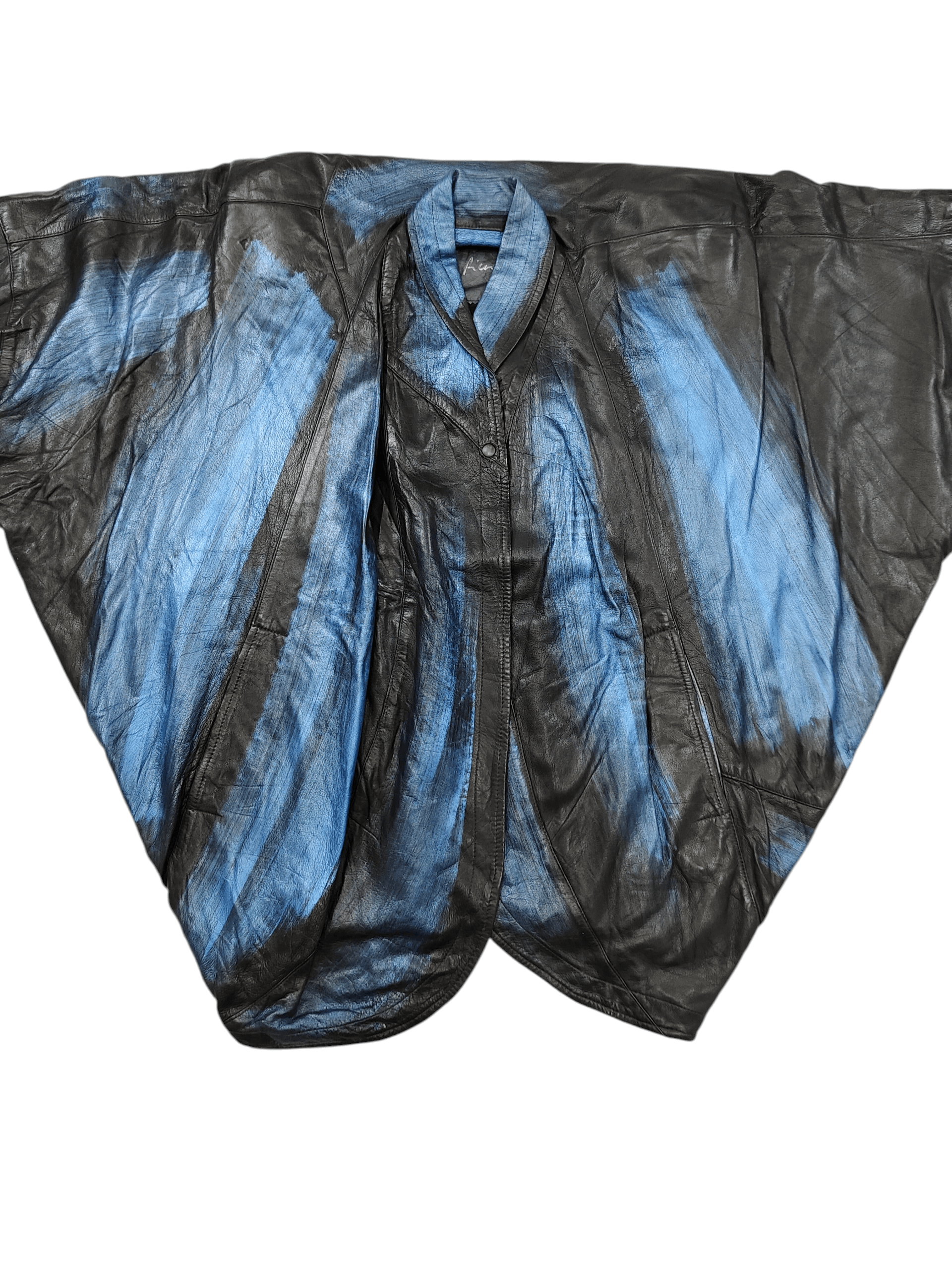 Vintage RARE Gilles Ricart🇫🇷 Hand Painted Oversize Batwing Leather Size XL / US 12-14 / IT 48-50 - 3 Thumbnail