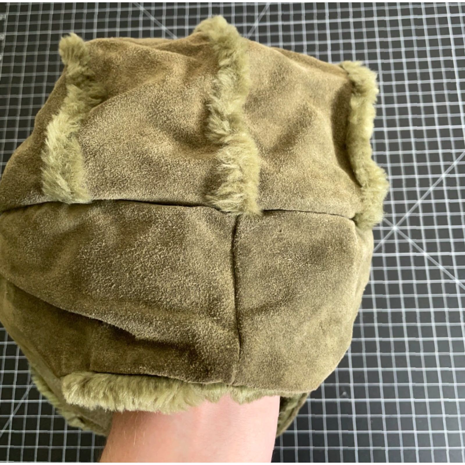 Gap Gap Trapper Hat Adult M Olive Green Leather Cow Size ONE SIZE - 6 Thumbnail