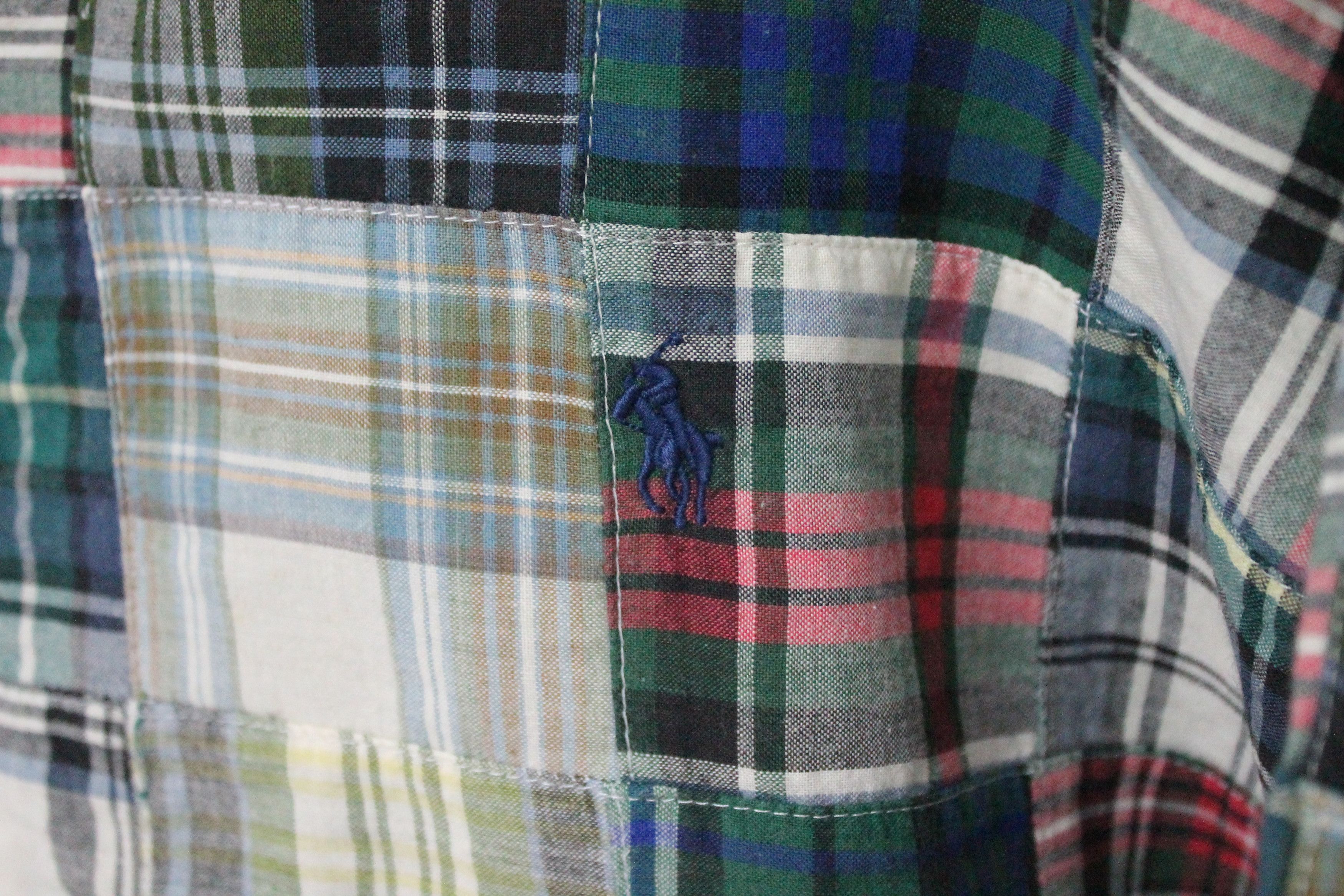 Polo Ralph Lauren Vintage POLO RALPH LAUREN Madras Hoodie Patchwork. Size US L / EU 52-54 / 3 - 6 Thumbnail