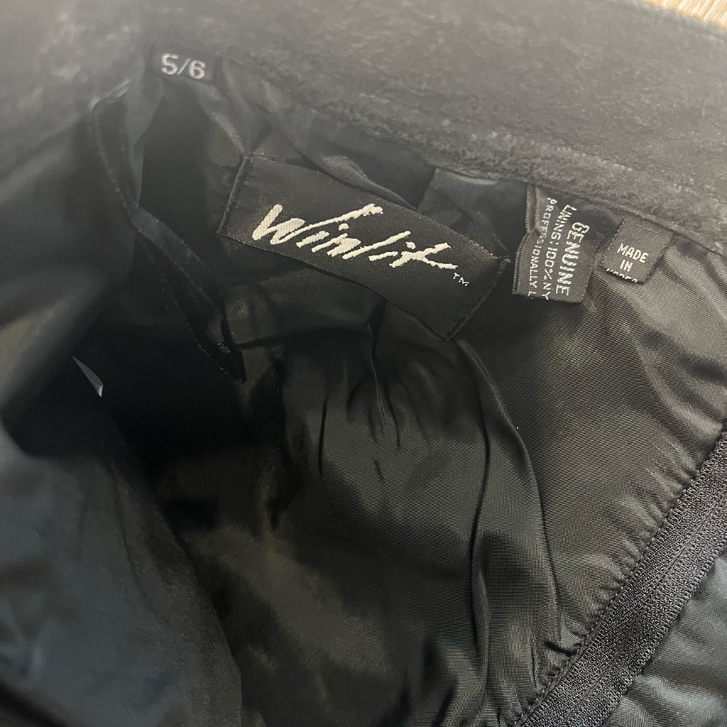Vintage Winlit Vintage Black Leather & Suede High Waist Pencil Skirt Size 28" / US 6 / IT 42 - 7 Thumbnail