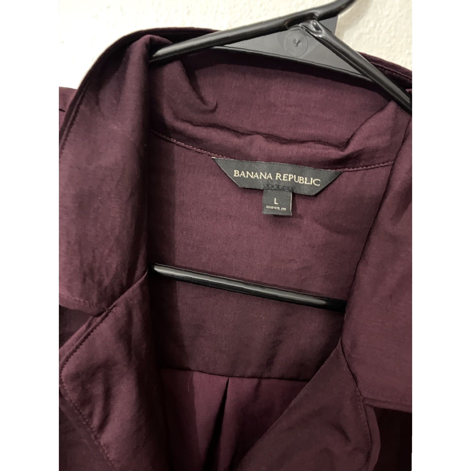 Banana Republic BANANA REPUBLIC Womens Pajama Top Sleep Lounge Polyester Sleepwear Top Large Burgundy Modal Print? Size L / US 10 / IT 46 - 3 Thumbnail