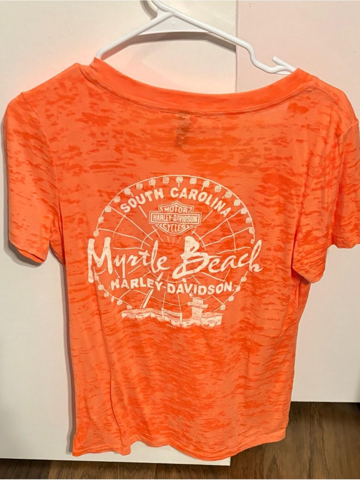 Harley Davidson Harley Davidson Myrtle Beach V-Neck tee in Bright Orange Size XL / US 12-14 / IT 48-50 - 2 Thumbnail