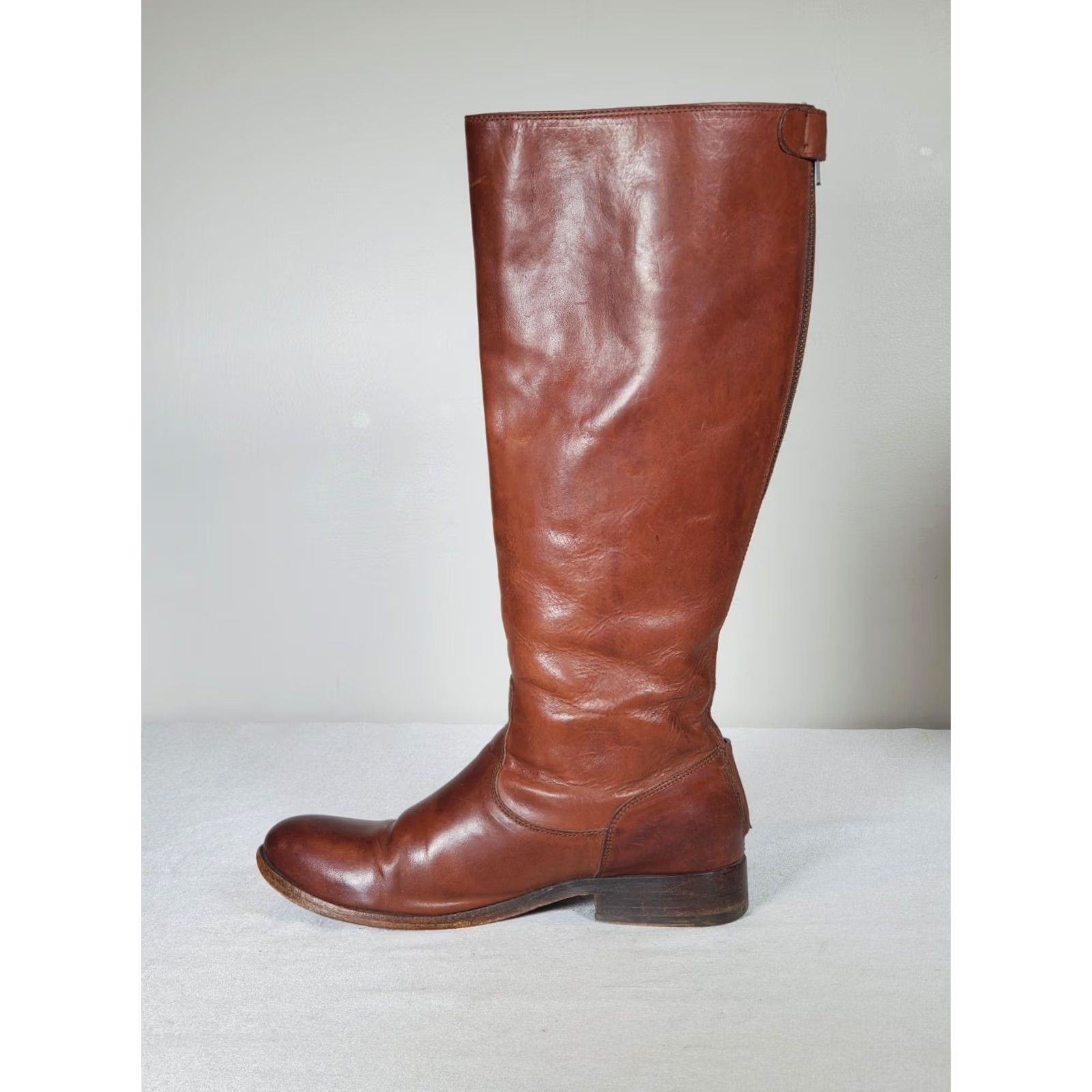 Frye FRYE Melissa Button Back Zip Knee High Riding Boot 76431 Cognac Brown Leather Wide Calf Women 7 B Size US 7 / IT 37 - 3 Thumbnail