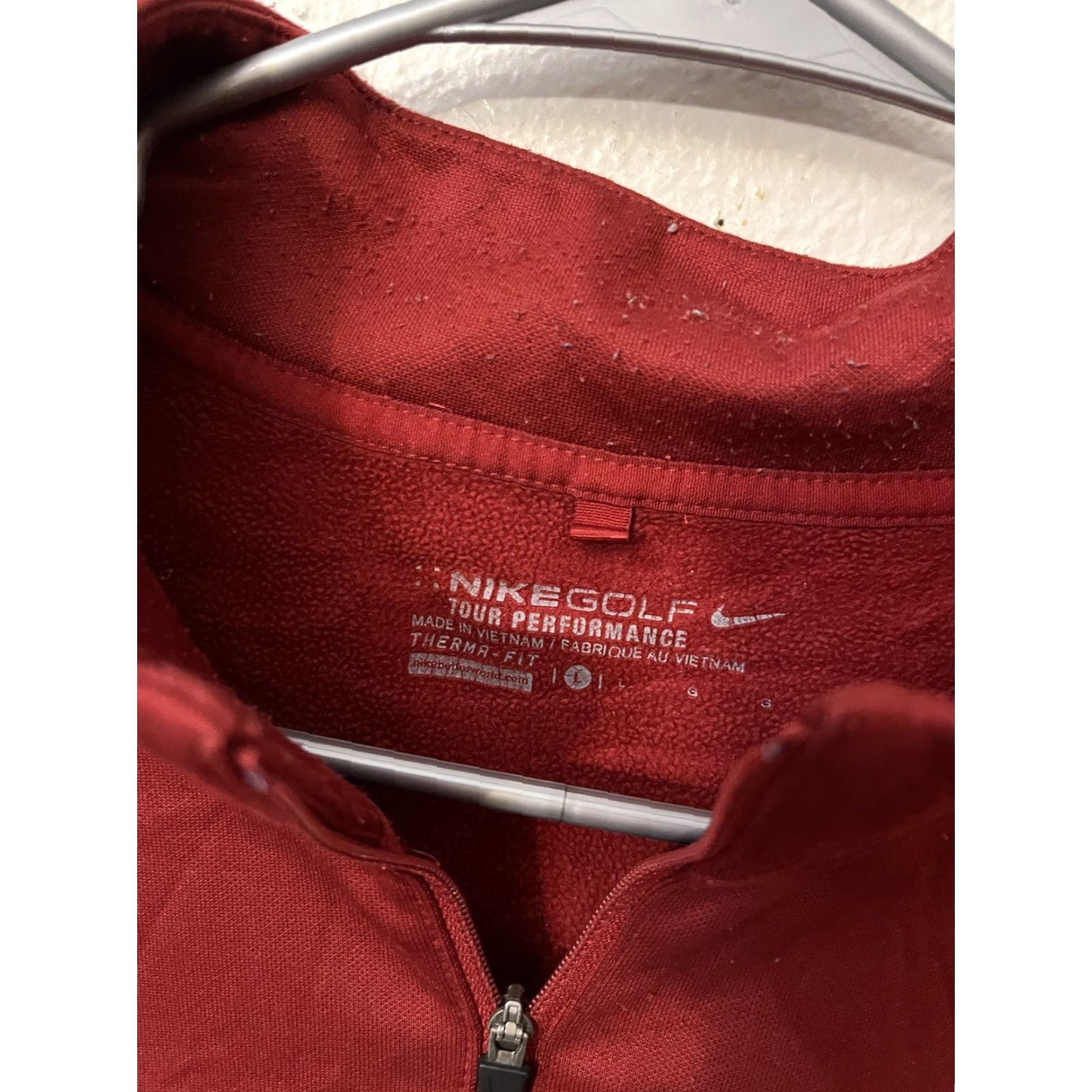 Nike Nike Golf Pullover Mens Large Red Dri-Fit Tour Performance 1/4 Zip Sweater Size US L / EU 52-54 / 3 - 3 Thumbnail