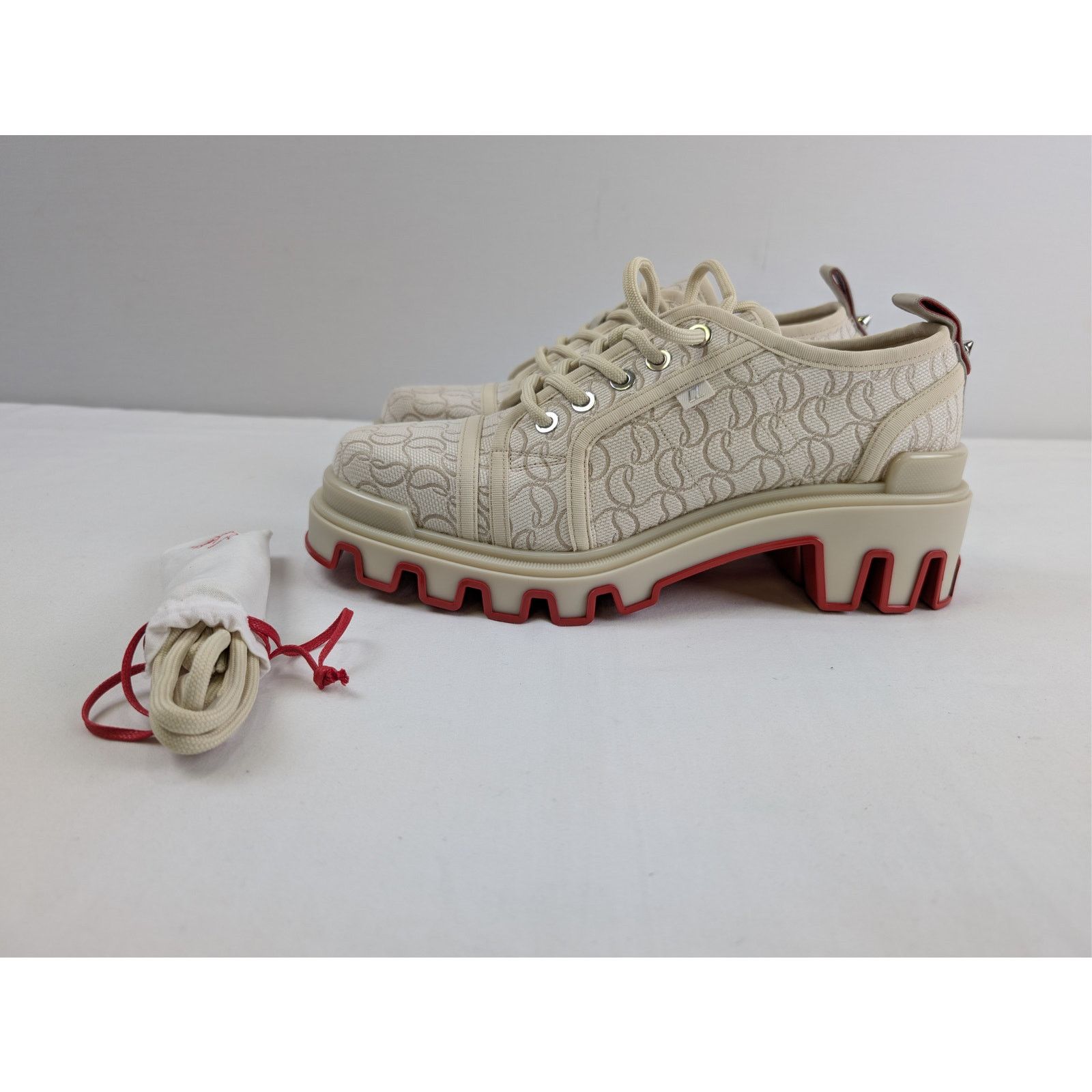 Christian Louboutin o1rshd1 Panamic Dune jacquard-logo Derby shoe Boots natural Size US 11 / EU 44 - 10 Thumbnail