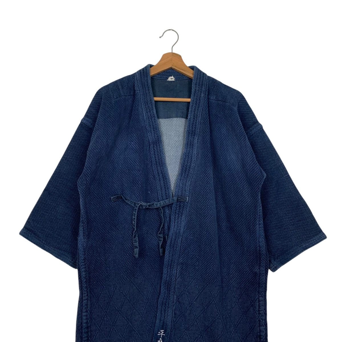 Japanese Brand Indigo Blue Sashiko Thickweave Hantan Kimono #2942-C133 Size US L / EU 52-54 / 3 - 3 Thumbnail