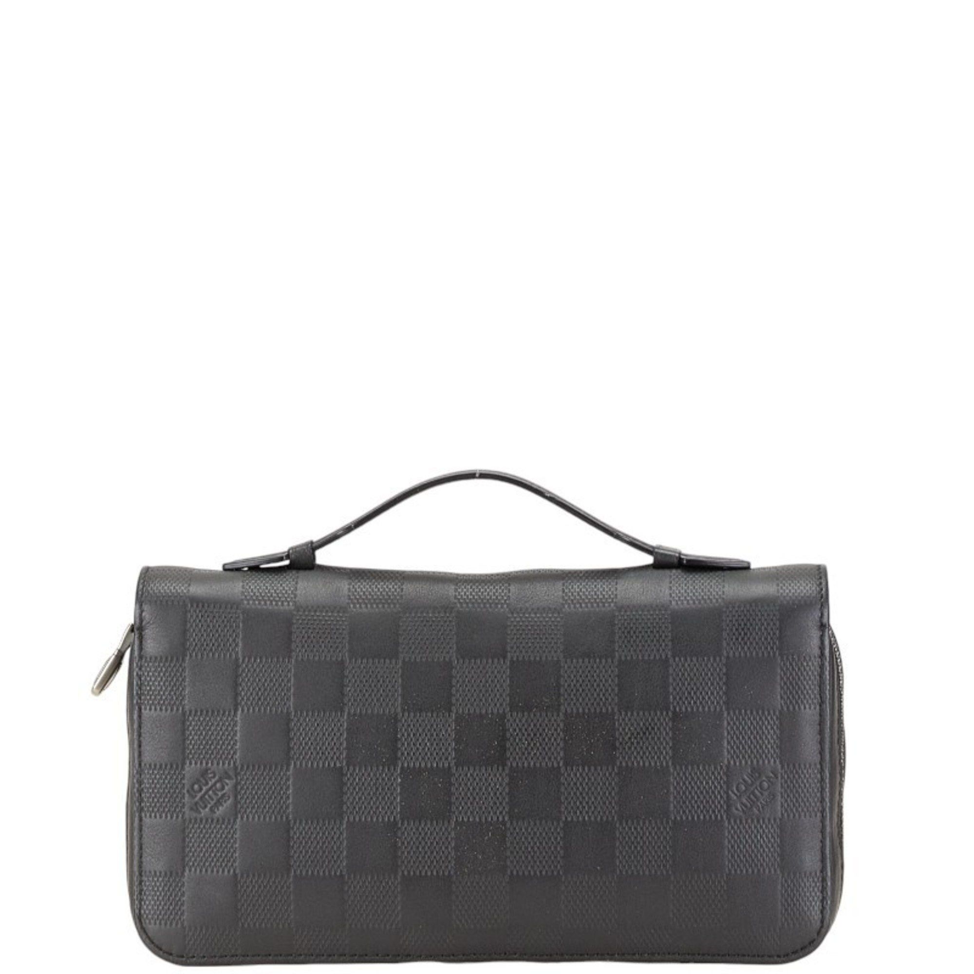 Louis Vuitton Louis Vuitton Damier Infini Zippy XL Round Zipper Long Wallet N61254 Onyx Black PVC Leather Women's LOUIS VUITTON Size ONE SIZE - 1 Thumbnail