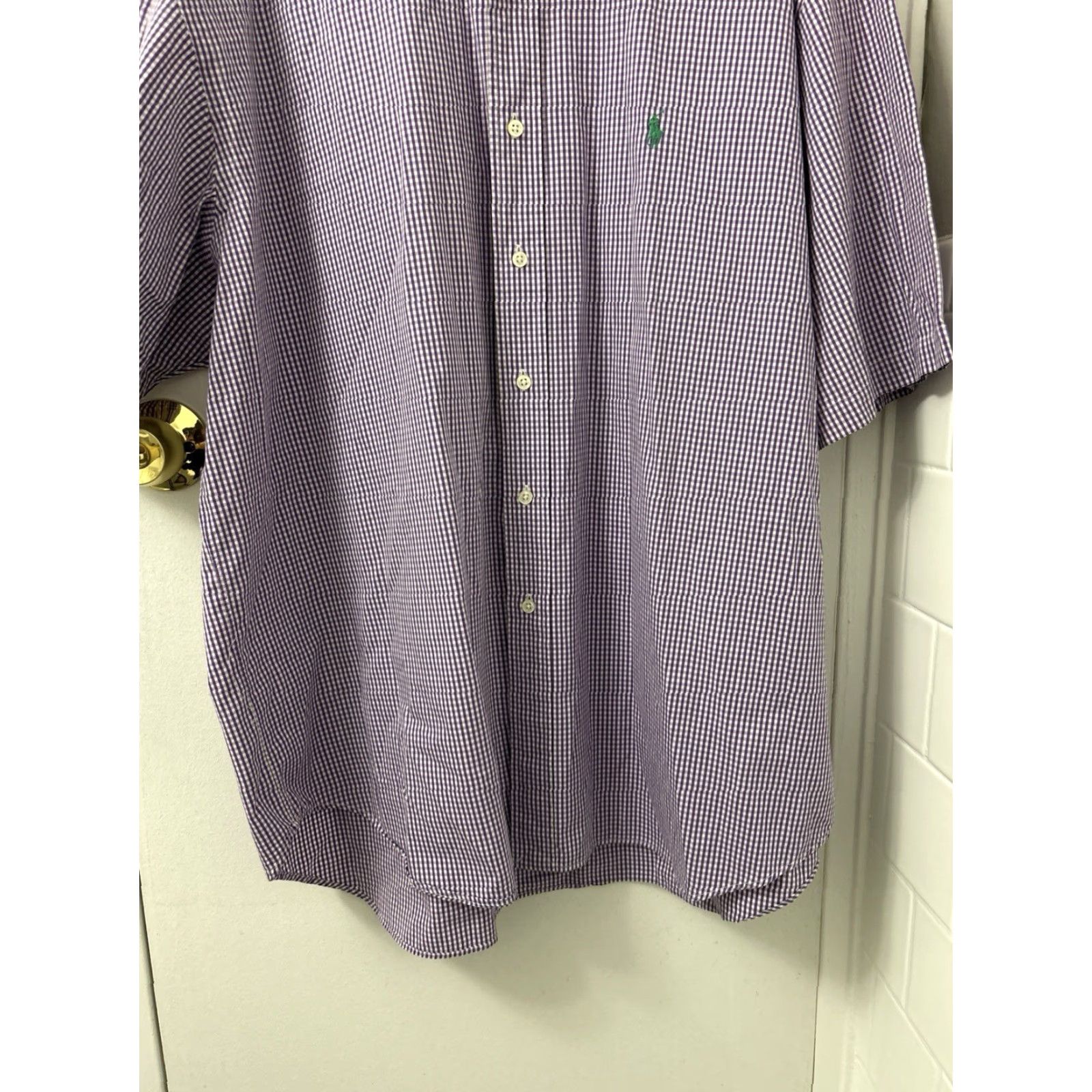 Ralph Lauren VINTAGE Ralph Lauren Blake Shirt Mens 2XL Purple Plaid Button-Down Short Sleeve Pony Embroidered Casual Preppy Summer Fashion Size US XXL / EU 58 / 5 - 3 Thumbnail