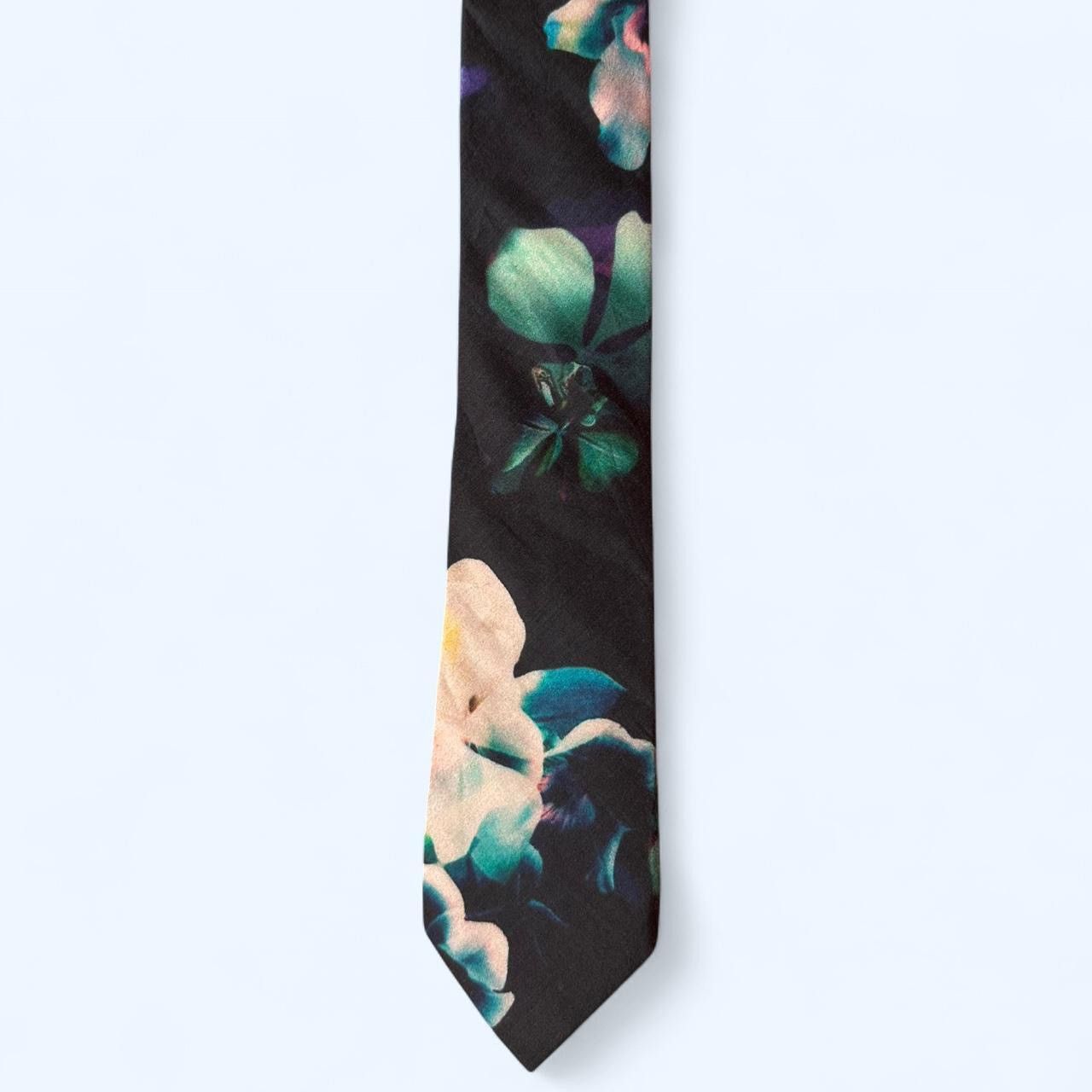 Armani Exchange Armani Exchange Slim Floral Cotton/Silk Tie Size ONE SIZE - 4 Thumbnail