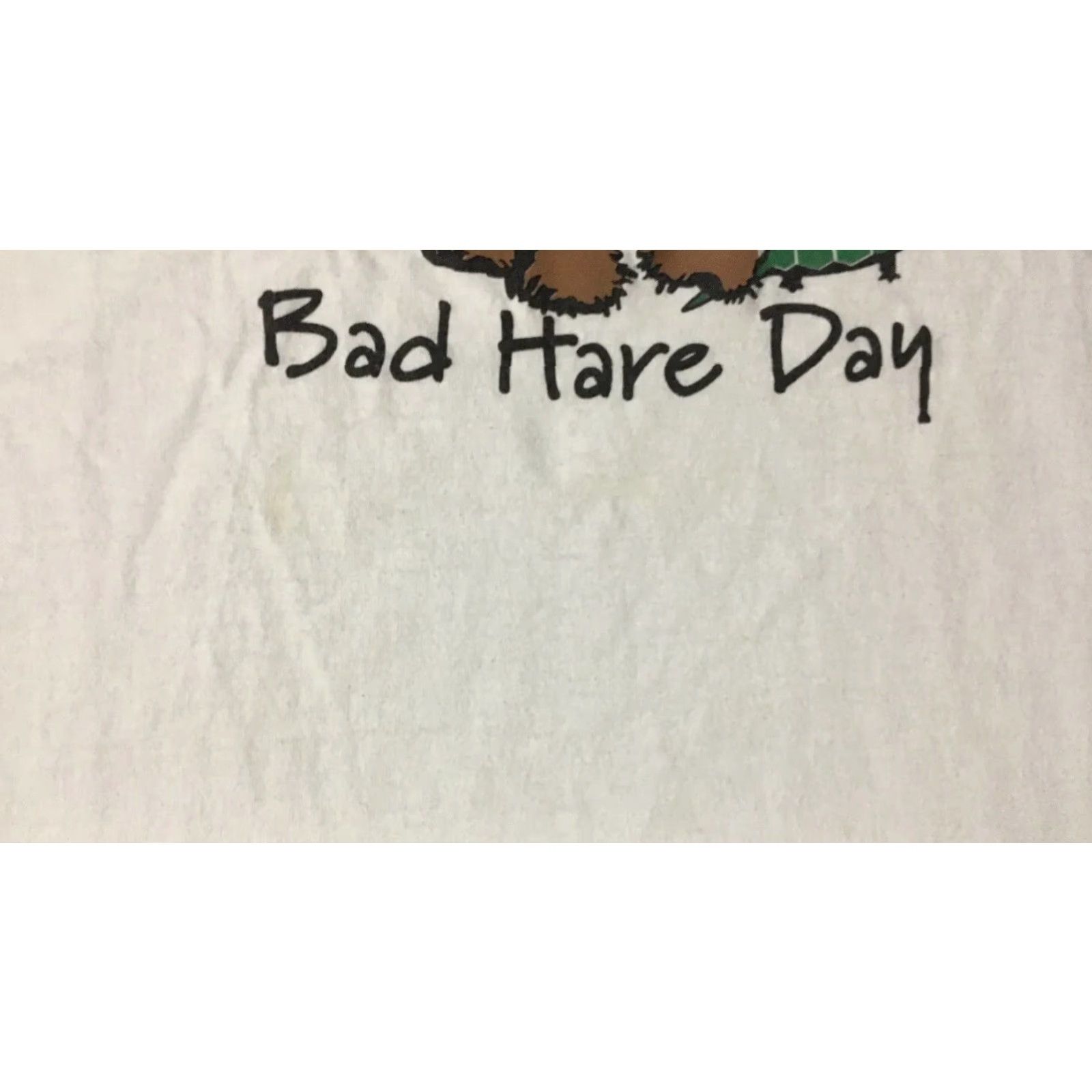 HARE VINTAGE Bad Hare Day 90s Shirt M White T-Shirt Rockabilly Grunge Humor Joke Animals Turtle Bunny Rock USA 90s Mens Size M Size US M / EU 48-50 / 2 - 4 Thumbnail