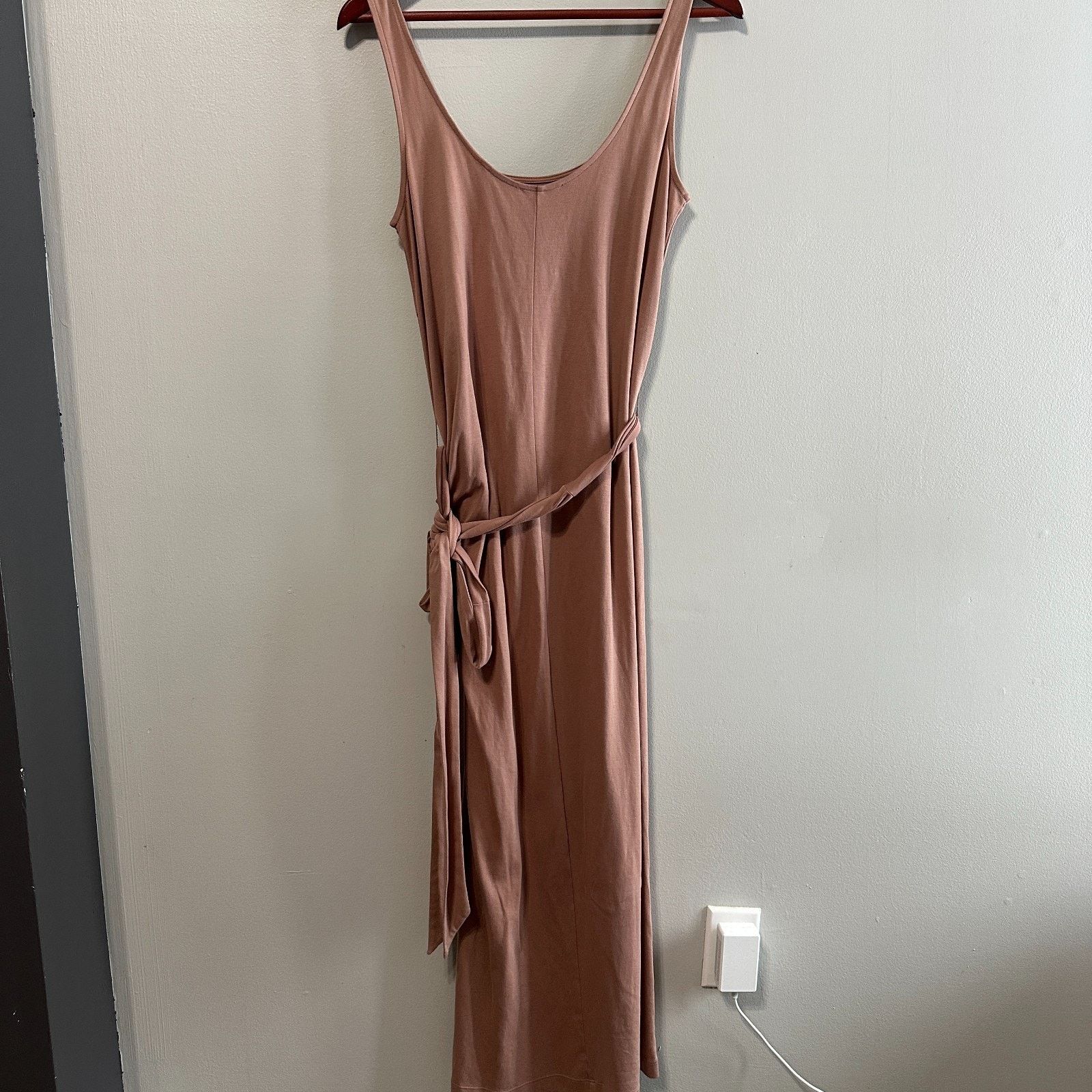 Vince Vince Cotton Dress Rose Size Medium Midi Tie Scoop Bodycon Size M / US 6-8 / IT 42-44 - 5 Thumbnail