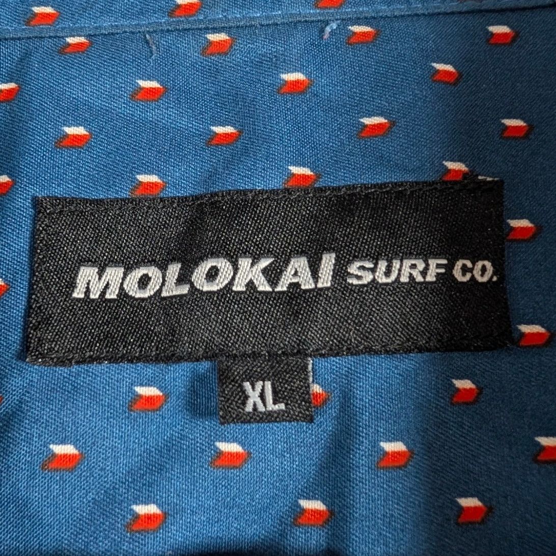 Molokai Surf Co. Molokai Surf Co Blue Print Button Up Shirt Men’s Size XL Size US XL / EU 56 / 4 - 3 Thumbnail