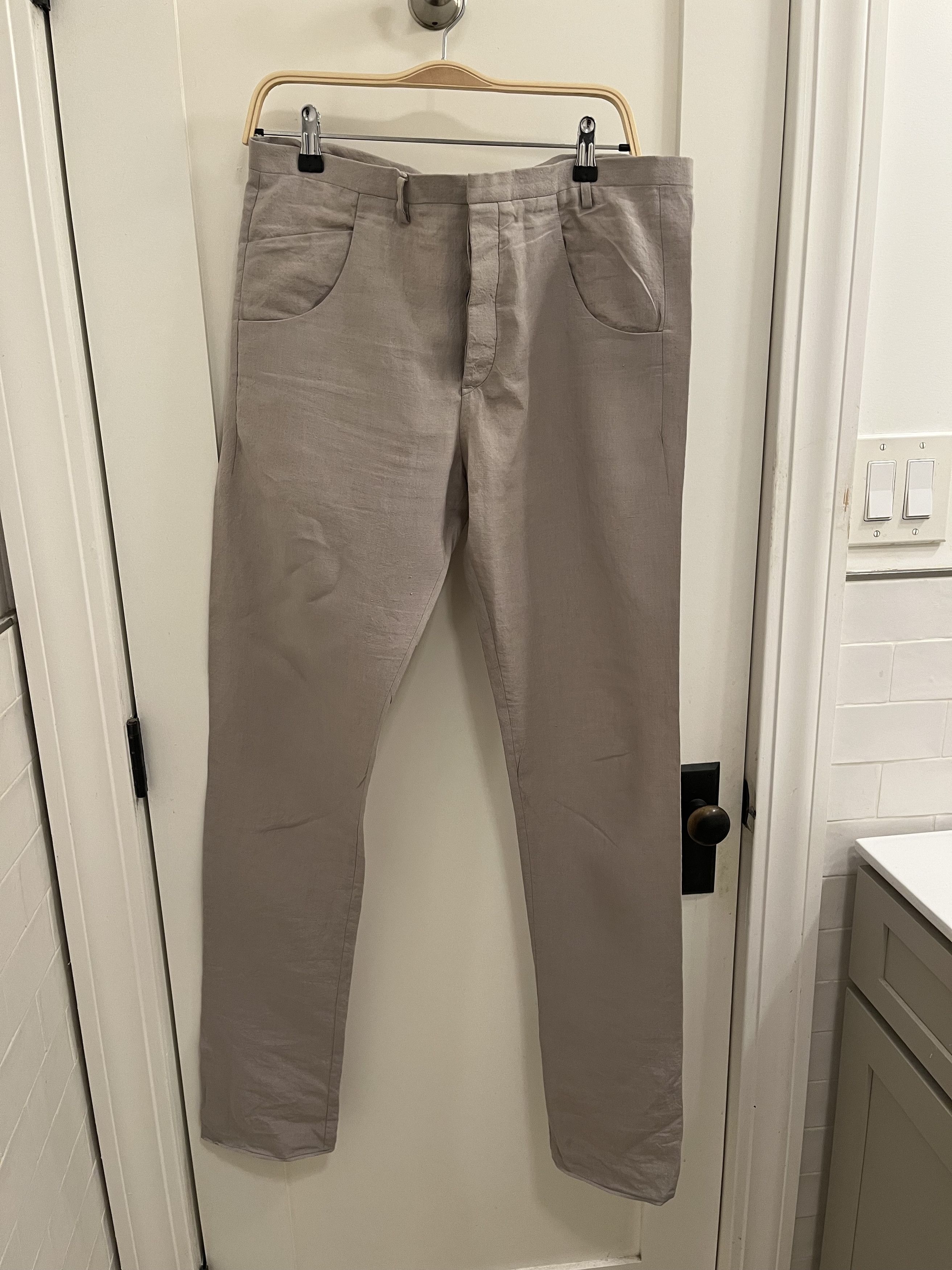 Label Under Construction Label Under Construction one cut pants gray linen $900 Size US 32 / EU 48 - 1 Thumbnail