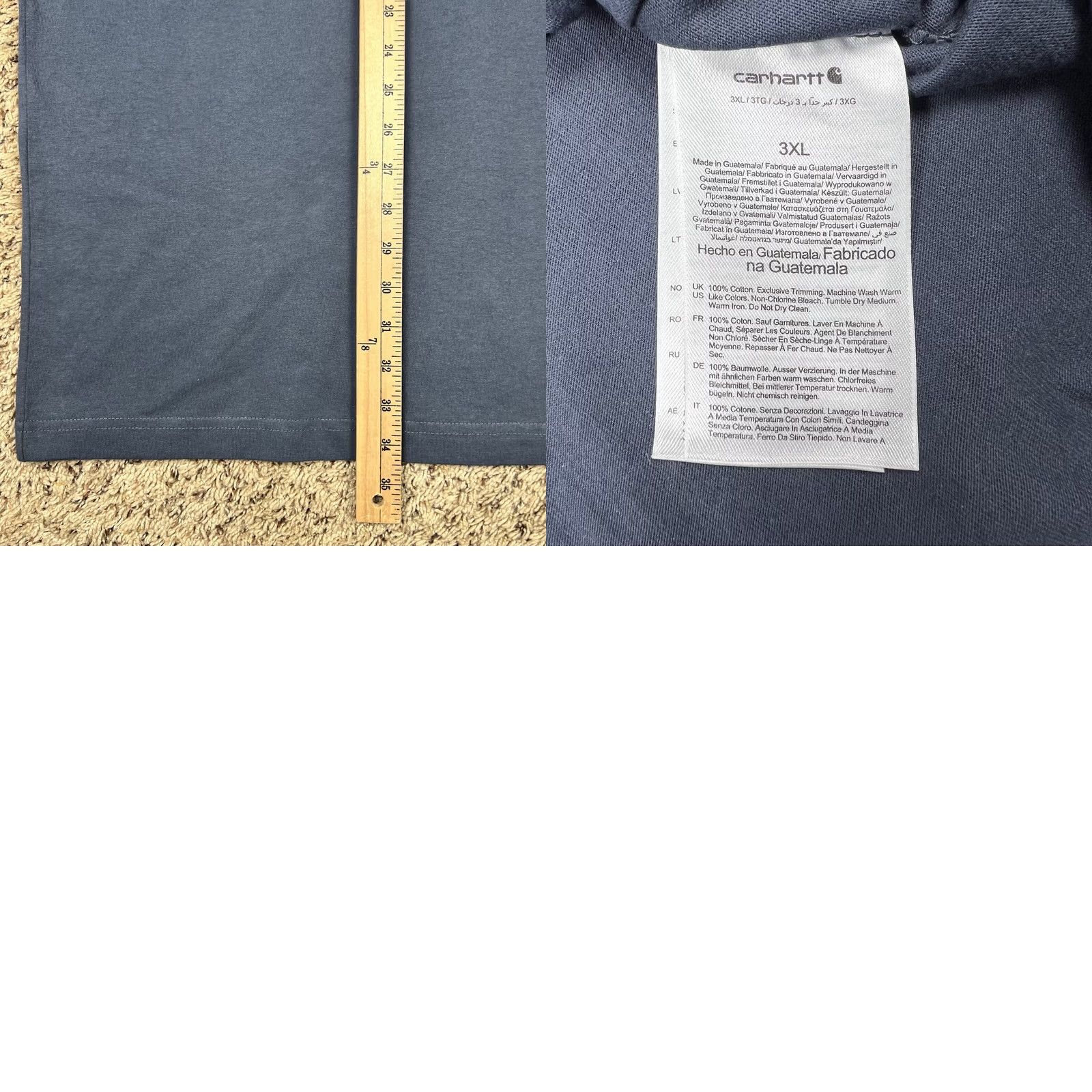 Carhartt VINTAGE Carhartt Shirt Mens 3XL Blue Gray 100% Cotton Pocket Logo Short Sleeve Crew Neck Loose Fit Size US XXL / EU 58 / 5 - 8 Thumbnail