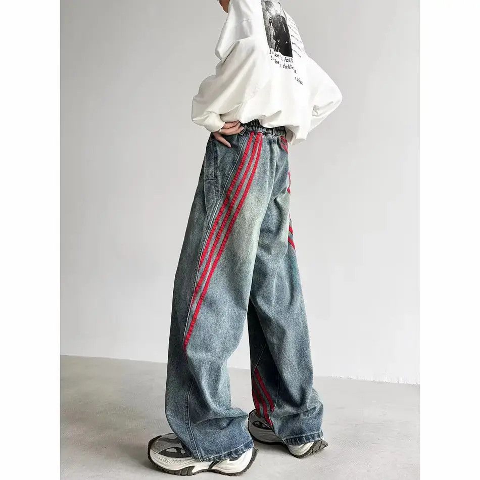 Japanese Brand Retro loose straight leg wide leg slightly flared jeans Size US 32 / EU 48 - 6 Thumbnail