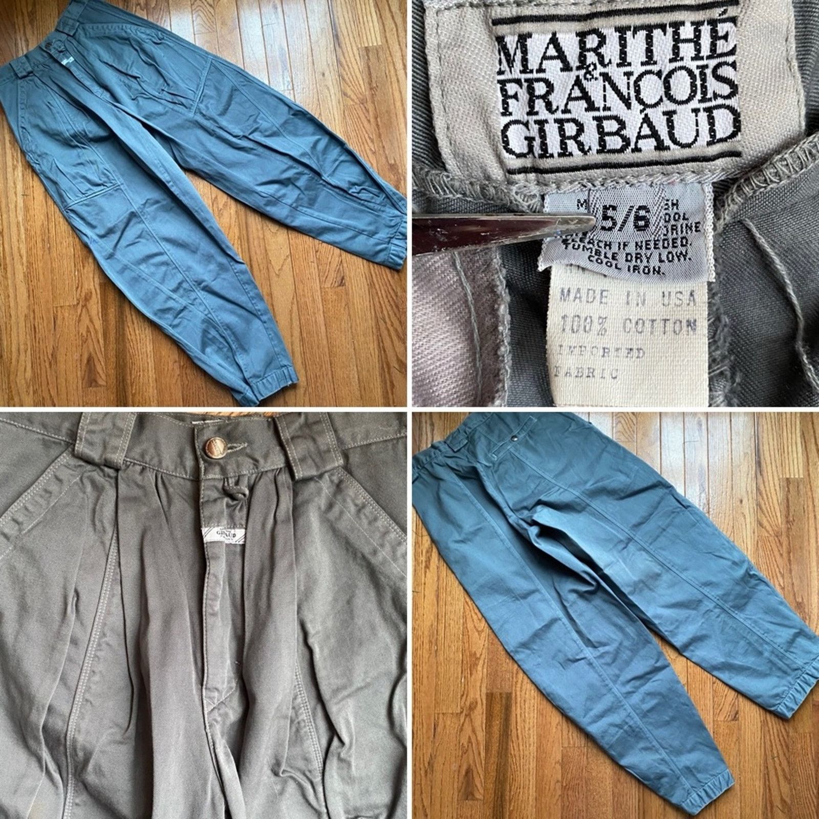 Marithe + Francois Girbaud GIRBAUD Gray Pleated Cotton 80s Snap Ankle Pant 5/6 27” Size 27" / US 4 / IT 40 - 1 Thumbnail