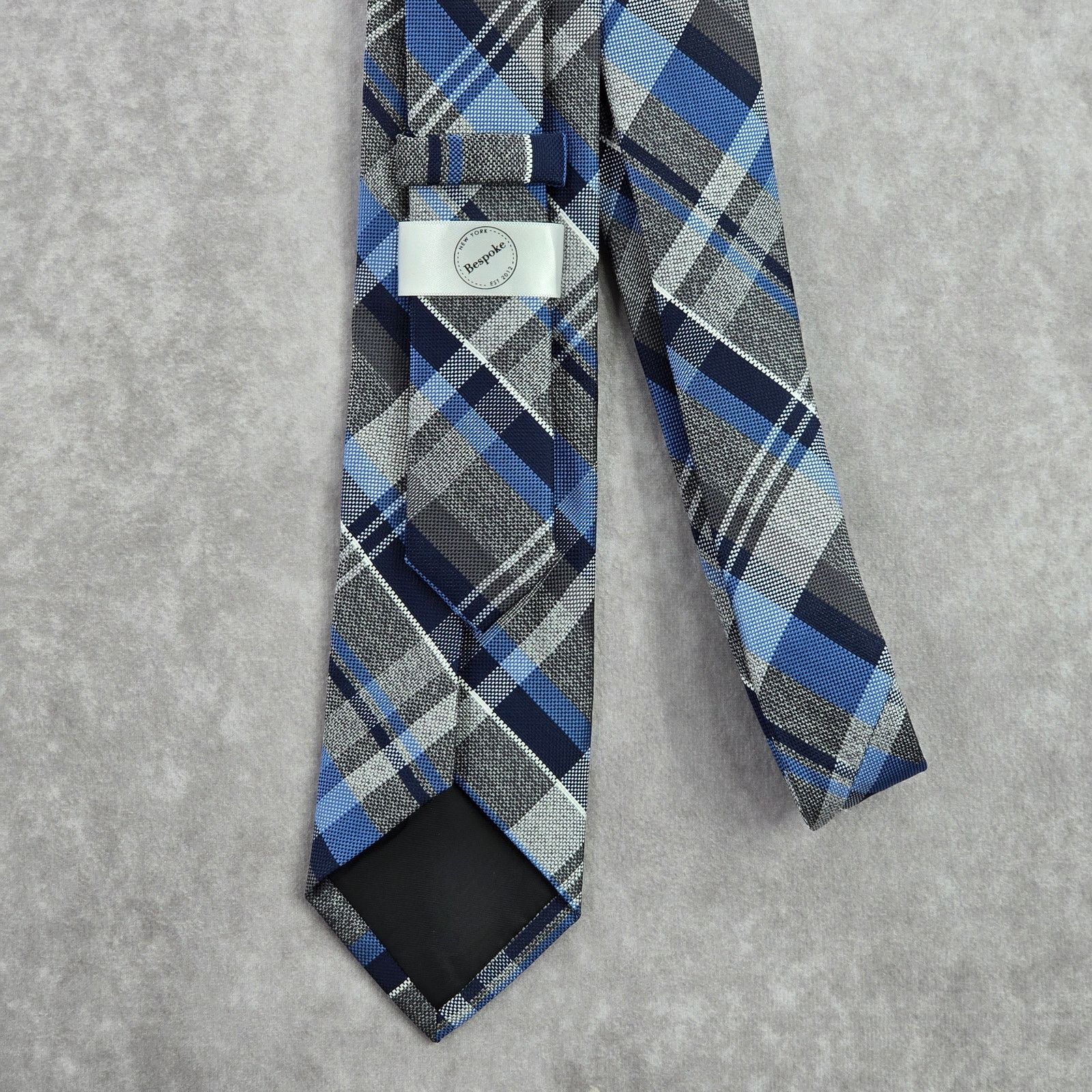 Other Bespoke Blue Plaid Tartan Stripe Executive Neck Tie Men's Size 30 - 3 Thumbnail