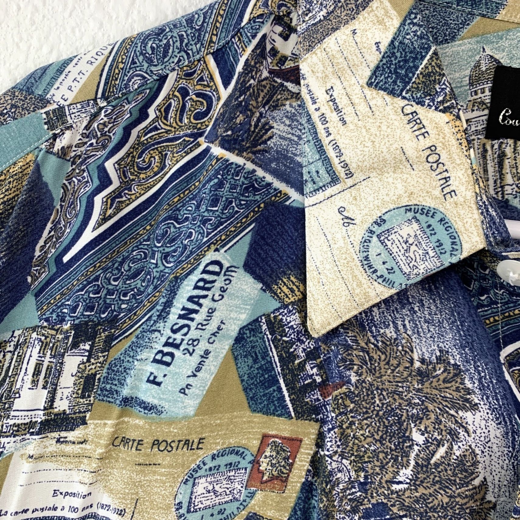 Countess Mara Countess Mara Button-Down Shirt XL Rayon Abstract Postcard Map Travel Beach Vacation Casual Size US XL / EU 56 / 4 - 3 Thumbnail