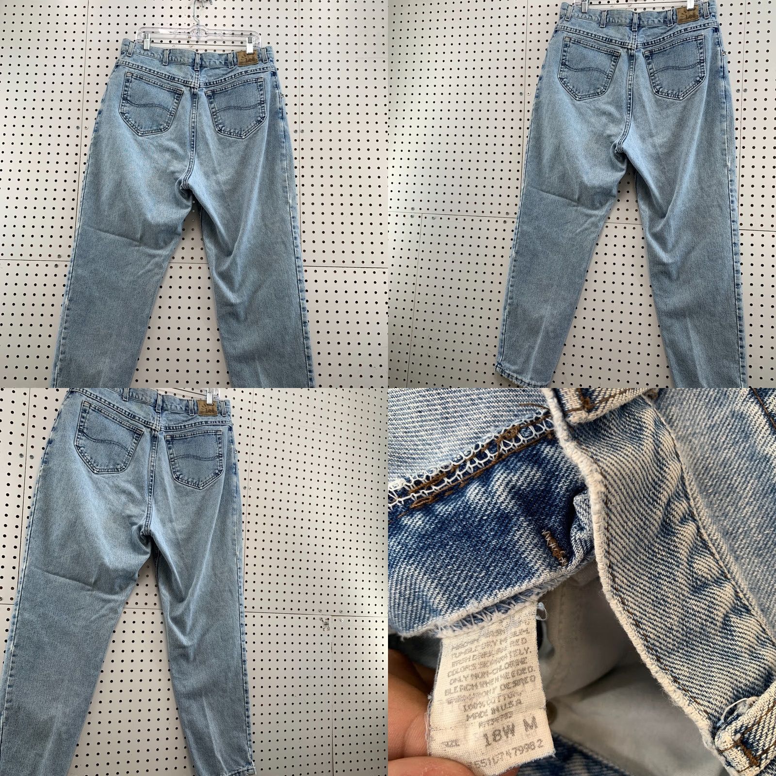 Lee Vintage LEE Riveted Blue Denim Jeans Womens Size 18 Fits 35x29.5 Tapered USA Size 40" / US 18 - 8 Thumbnail