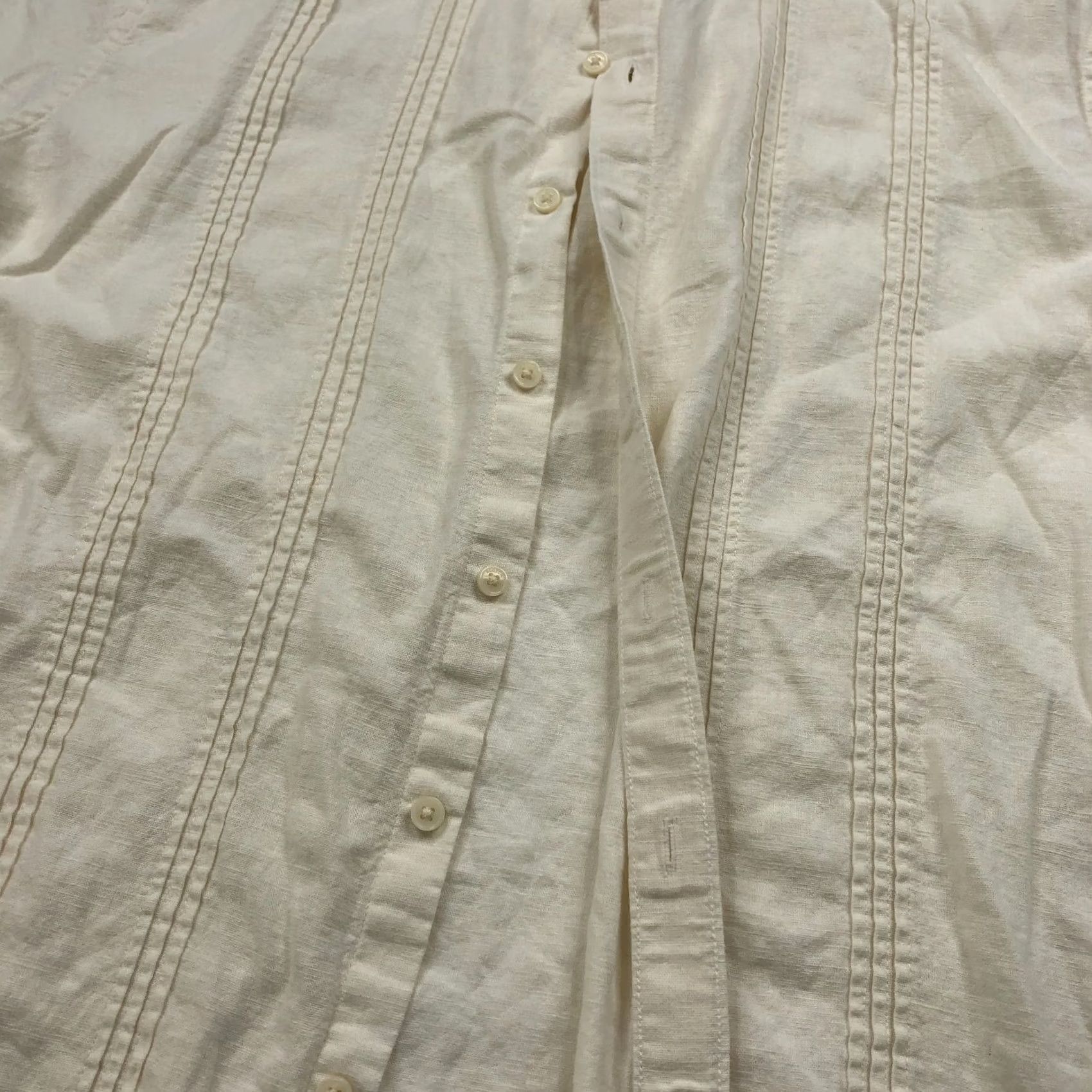 Scotch & Soda Scotch & Soda XL Linen Blend Button Short Sleeve Striped Shirt Ivory MINT - Men - Button-Up Shirt Size US XL / EU 56 / 4 - 3 Thumbnail