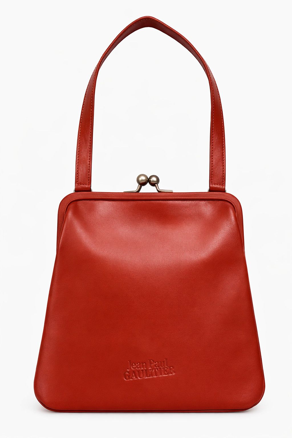 Jean Paul Gaultier Jean Paul Gaultier Red Leather Lock Bag Shoulder Handbag Size ONE SIZE - 1 Thumbnail