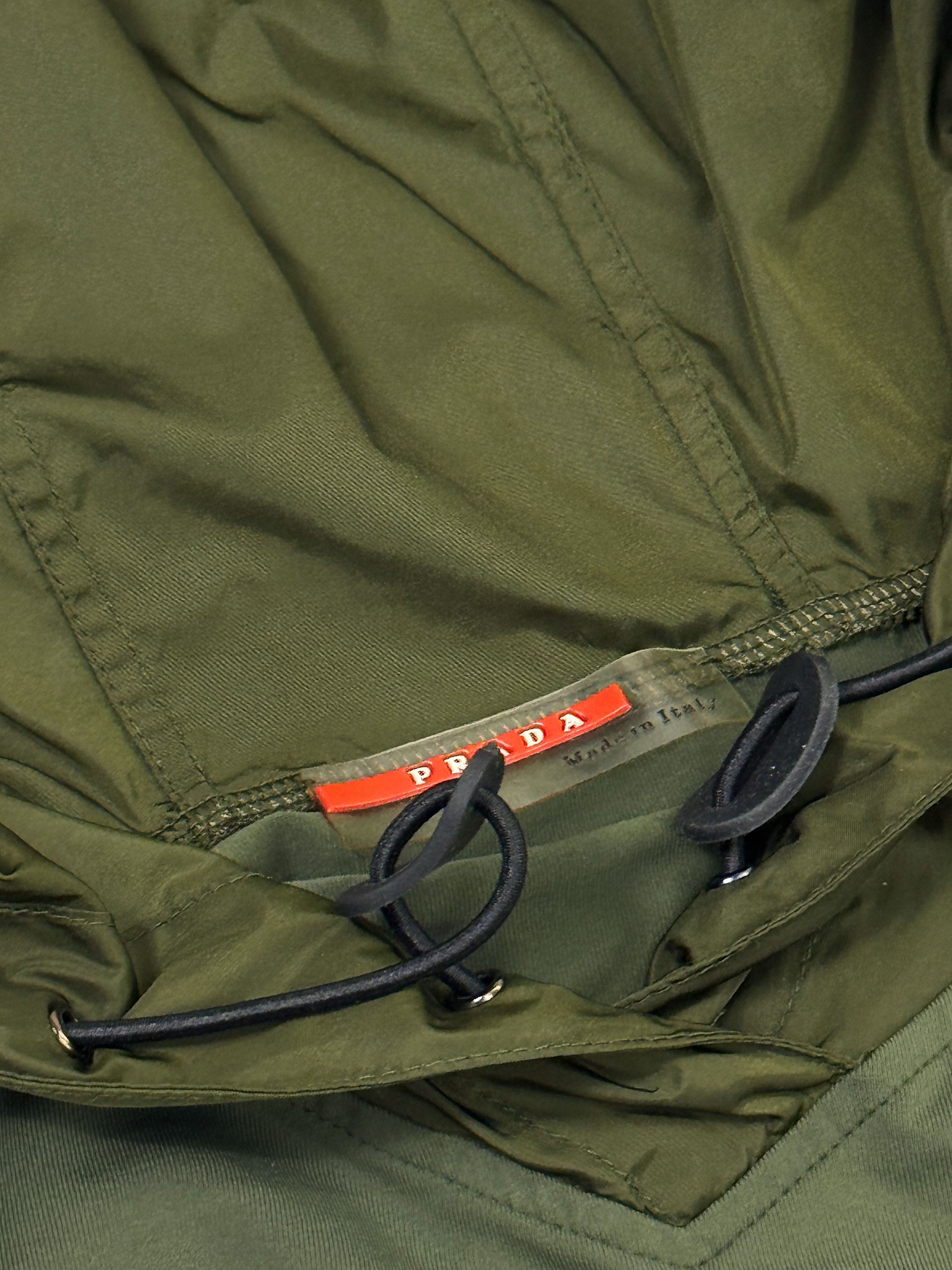 Prada Prada Nylon Hoodie Red Tab Olive Green Size US S / EU 44-46 / 1 - 8 Thumbnail
