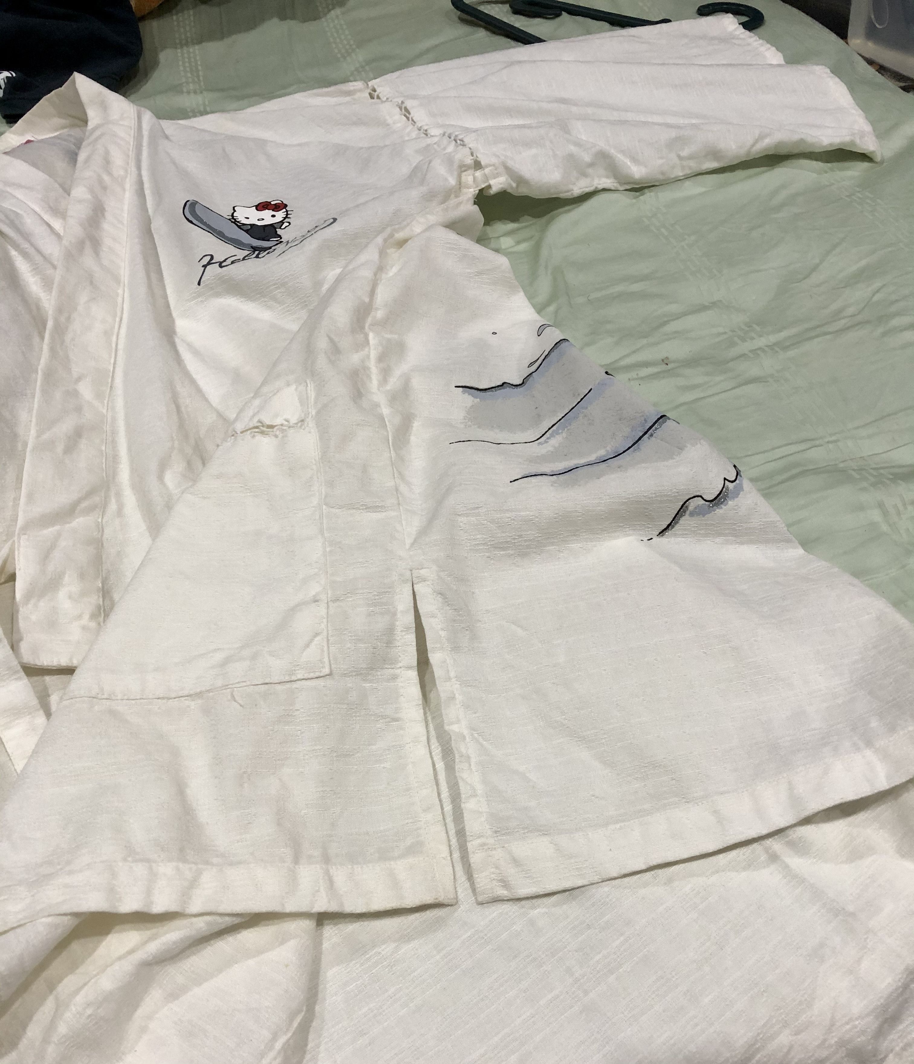 Japanese Brand Vintage Hello Kitty Surfing With Dragon Kimono Size US L / EU 52-54 / 3 - 11 Thumbnail