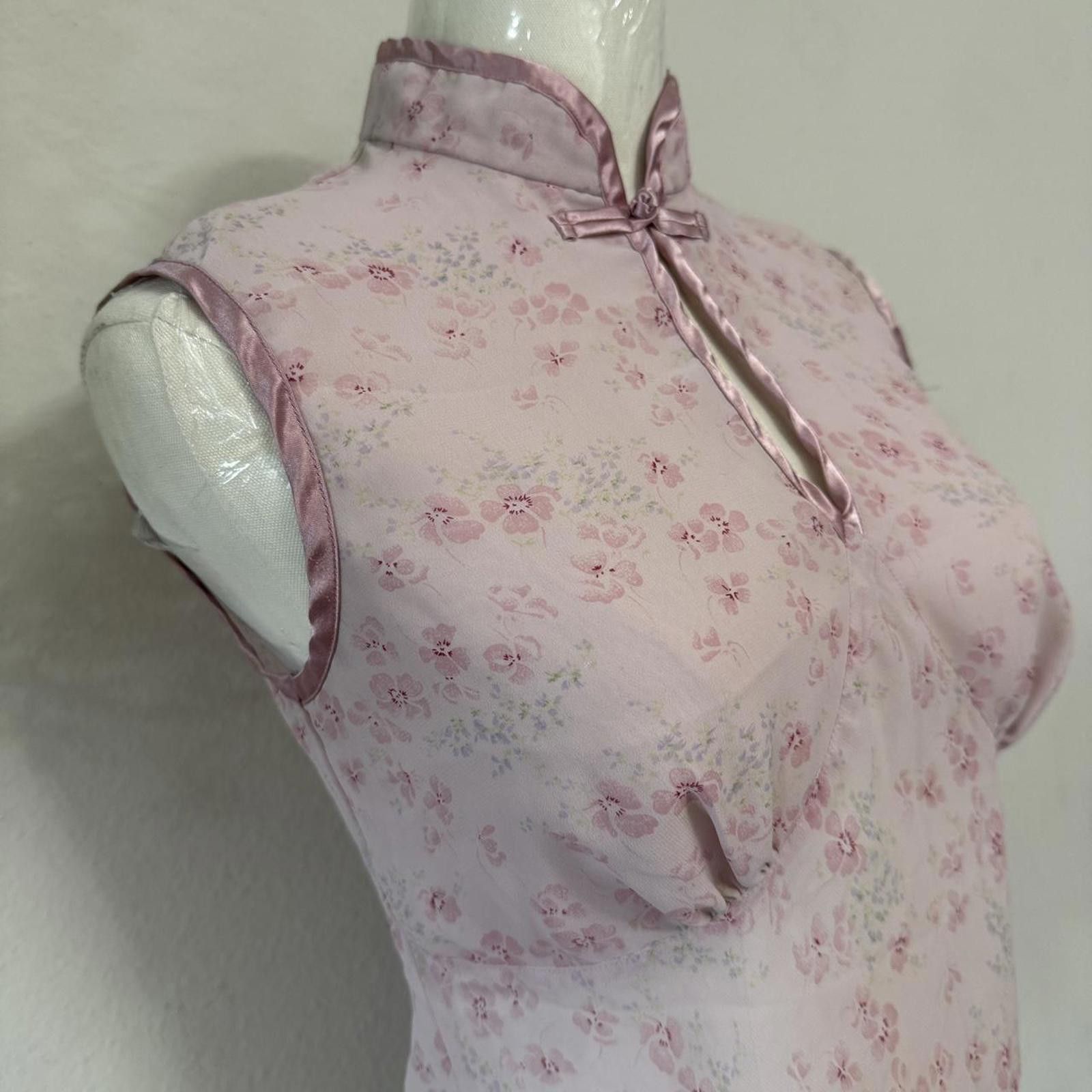 Designer Coquette Pink Floral Small Top Size S / US 4 / IT 40 - 4 Thumbnail