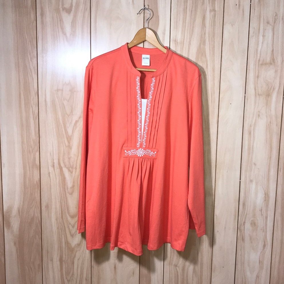 Other Blair Vintage Embroidered V Neck Long Sleeve Blouse XL Size XL / US 12-14 / IT 48-50 - 1 Thumbnail