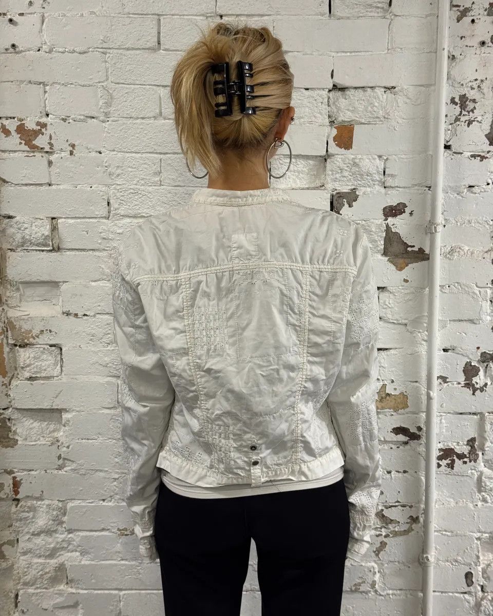 Marithe + Francois Girbaud 1990s Marithé + François Girbaud White Eyelet Embroidered Shirt Size M / US 6-8 / IT 42-44 - 3 Thumbnail