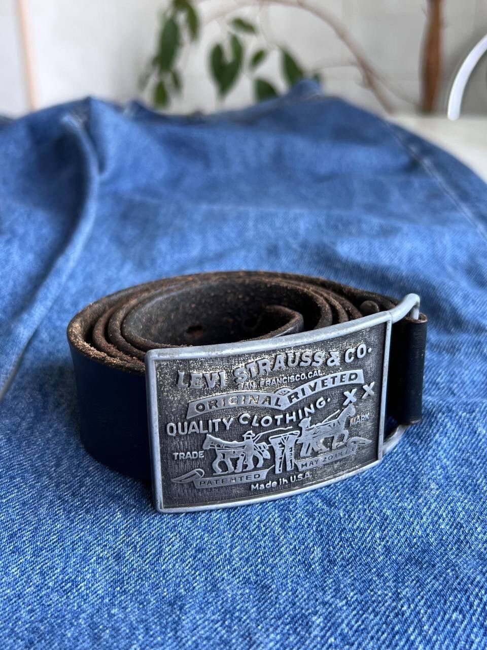 Levi's × Vintage Vintage 90s Levi's Leather belt Size ONE SIZE - 2 Thumbnail