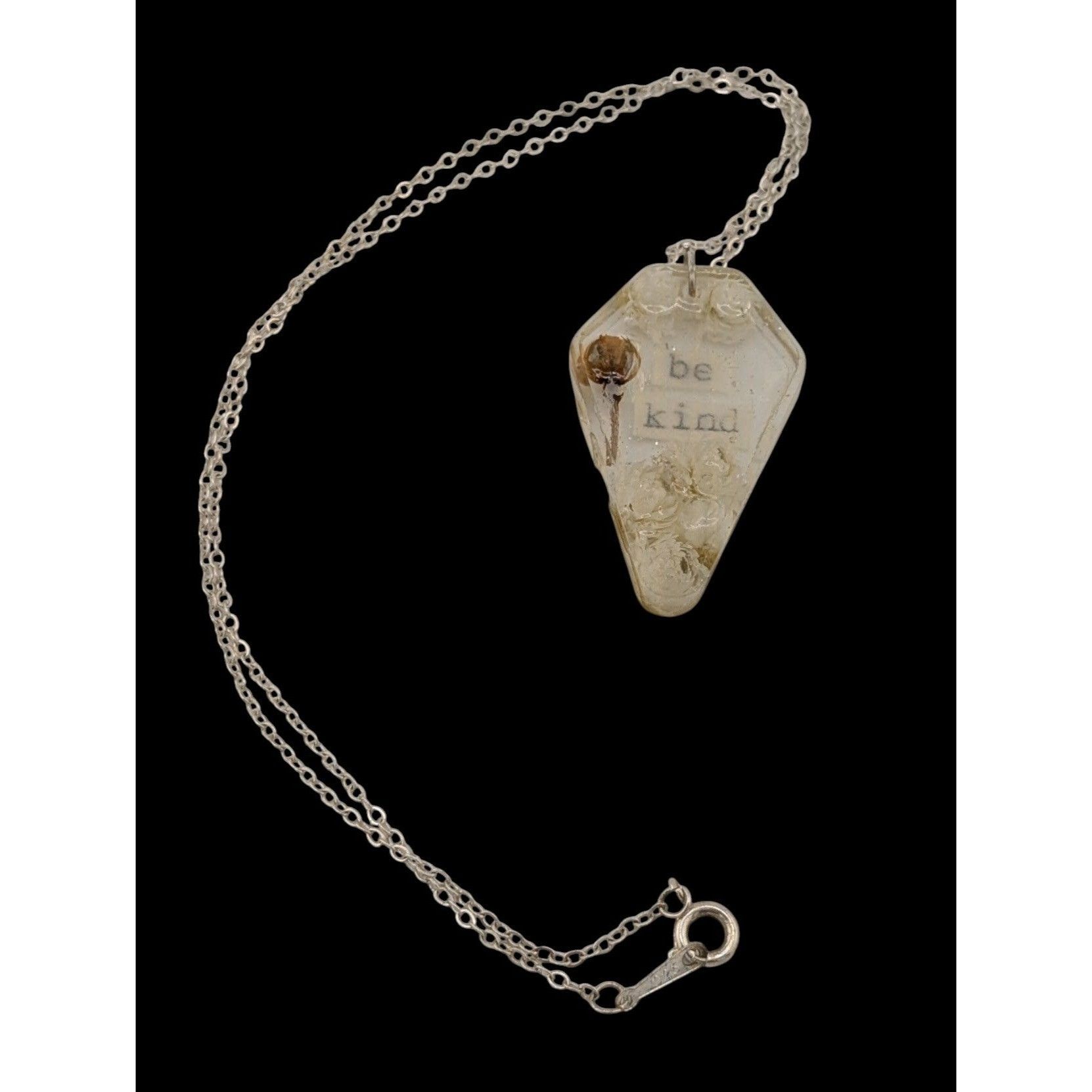 Other Handmade Whimsygoth Floral Coffin Be Kind Pendant Necklace Size ONE SIZE - 1 Thumbnail
