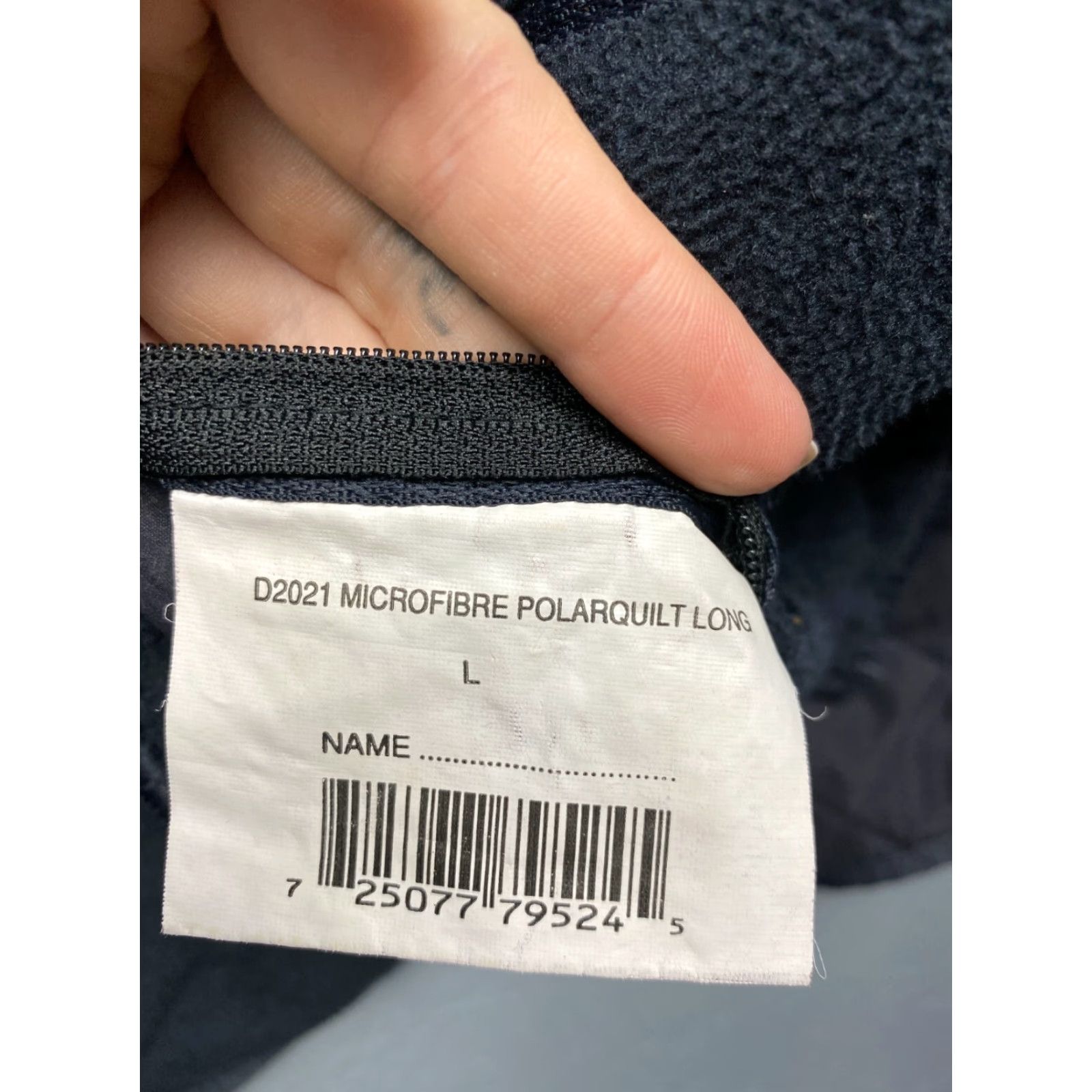 Barbour VINTAGE Barbour Mens Polarquilt Long Quilted Jacket L - Barbour Microfibre Polarquilt Blue Quilted Full Zip Mens Jacket Size US L / EU 52-54 / 3 - 7 Thumbnail