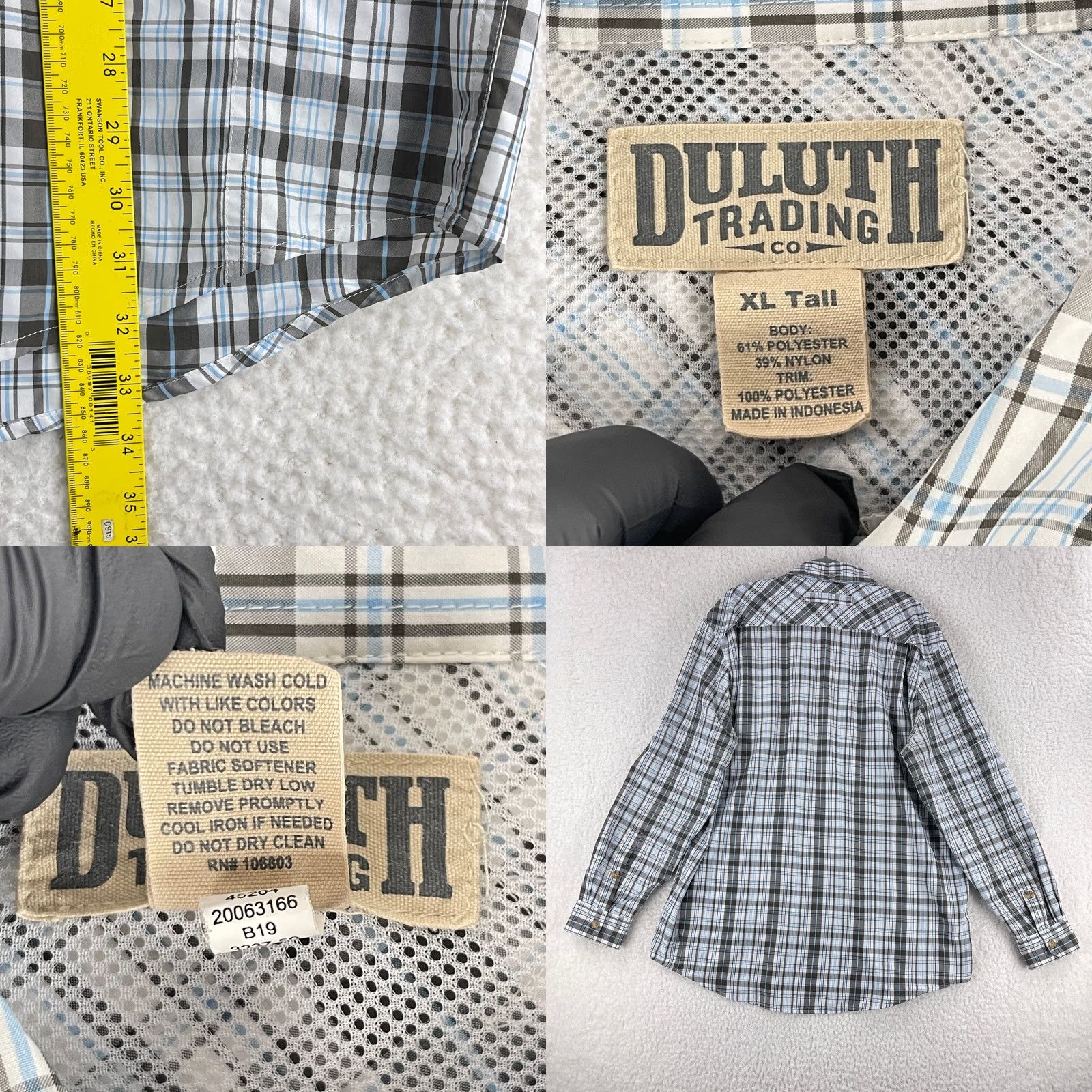 Vintage Duluth Trading Co. Gray Plaid Button-Down Shirt Mens Long Sleeve Size XLT Tall Gray Plaid Shirt Mens Long Sleeve Duluth Trading Co. Size US XL / EU 56 / 4 - 9 Thumbnail