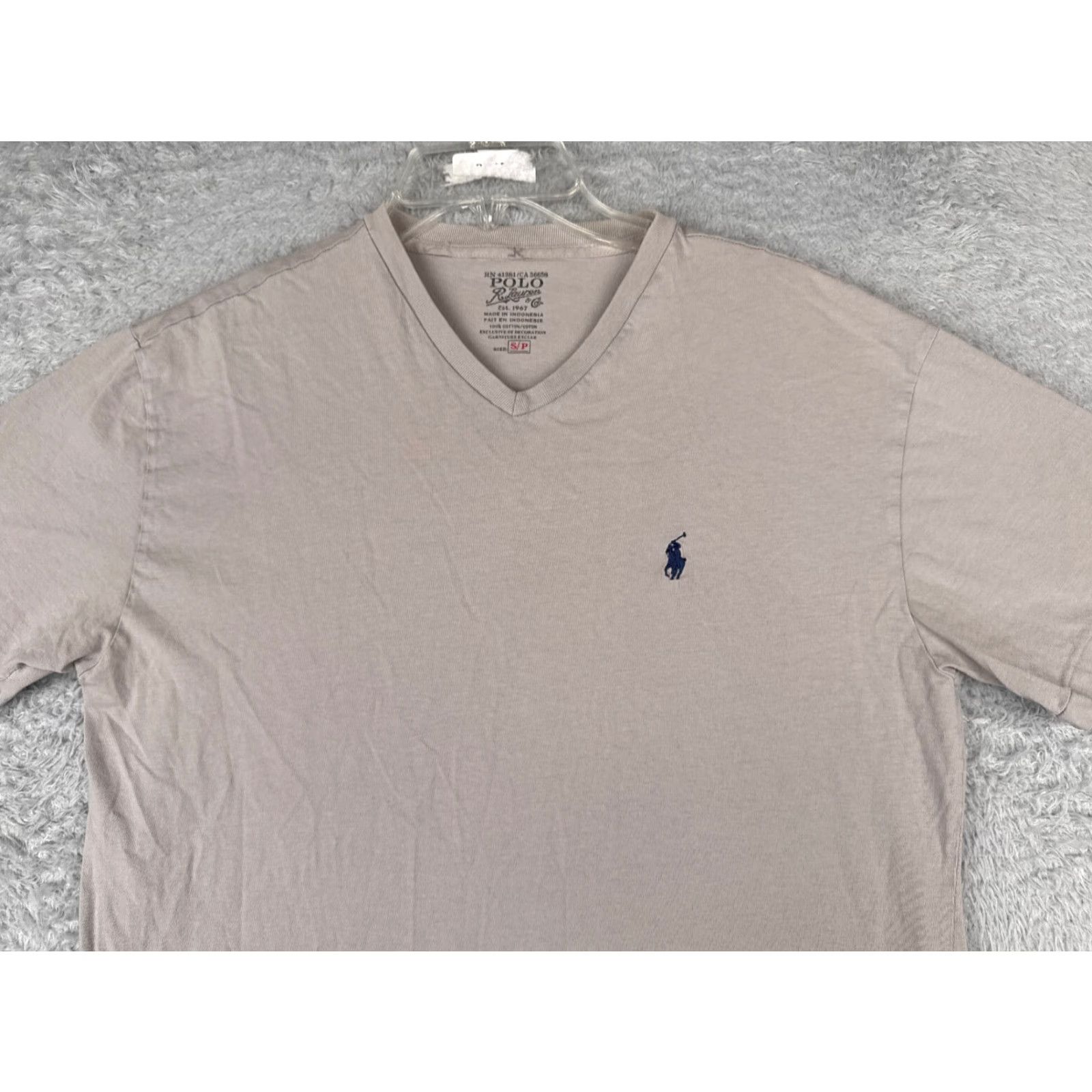 Ralph Lauren VINTAGE Polo Ralph Lauren Shirt Slim Fit Mens Small Gray V-Neck Short Sleeve 100% Cotton Jersey Size US S / EU 44-46 / 1 - 4 Thumbnail