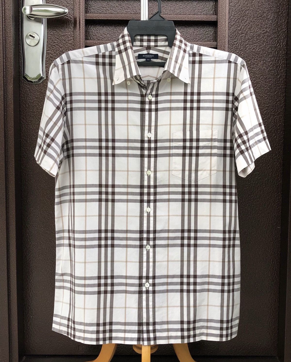 Burberry Burberry Checked Cotton Novacheck Short Sleeves Size US L / EU 52-54 / 3 - 1 Thumbnail