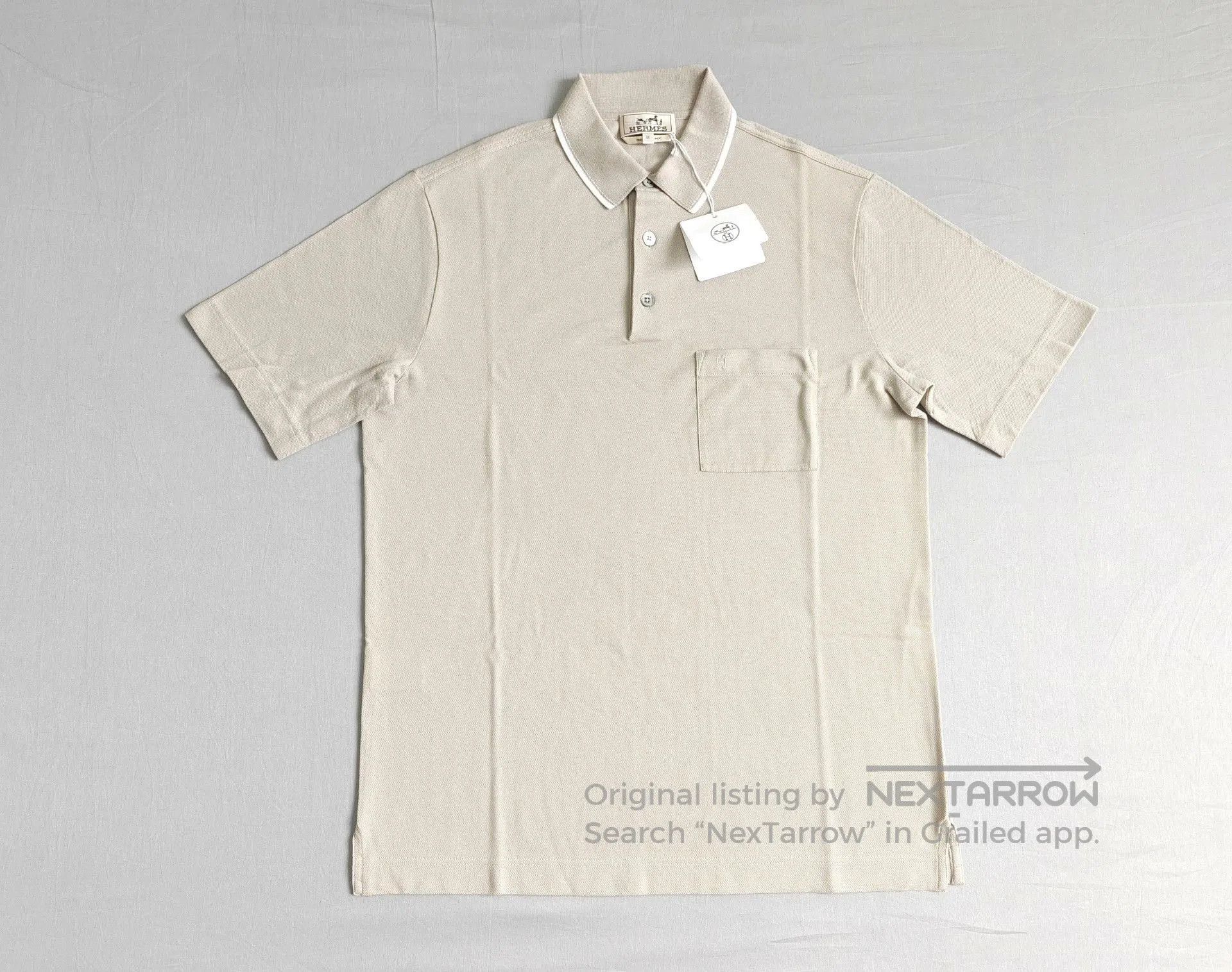 Hermes Hermes Men's Beige Short Sleeve Polo M. Size US M / EU 48-50 / 2 - 1 Thumbnail