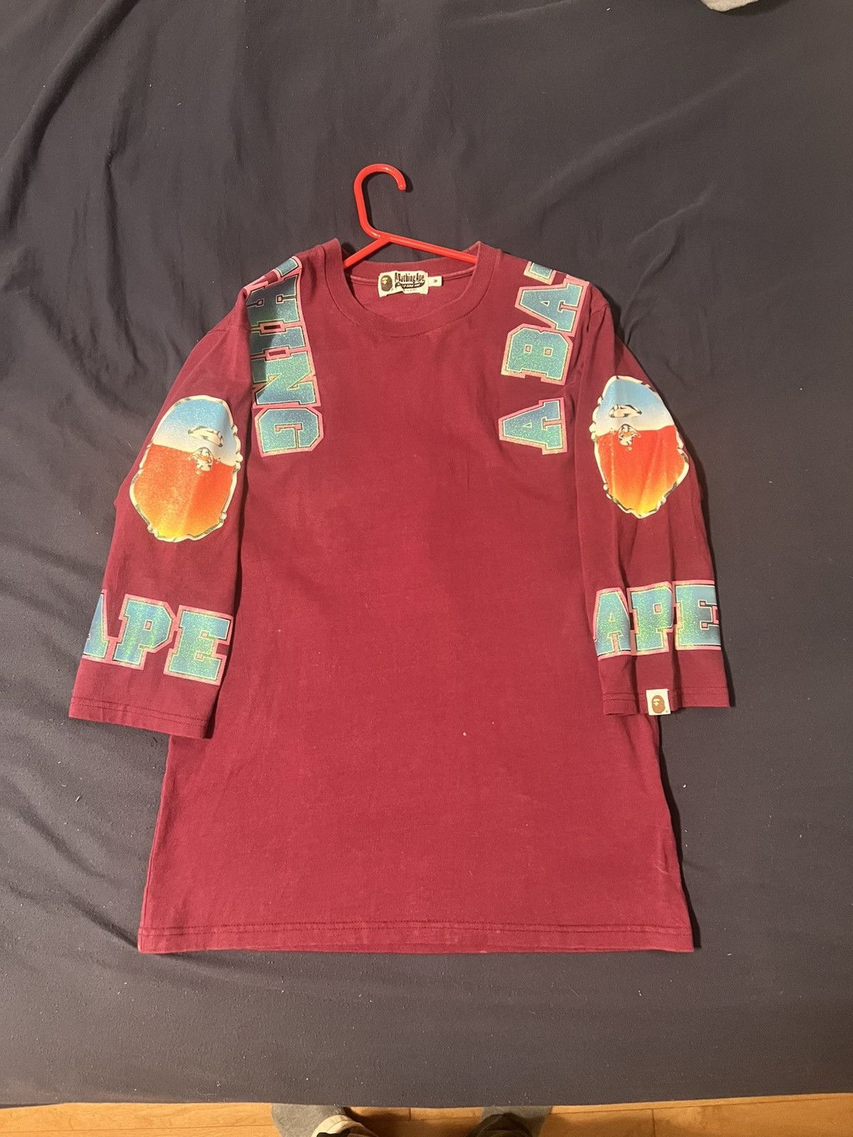 Bape Bape Burgundy Long Sleeve Size US M / EU 48-50 / 2 - 1 Thumbnail