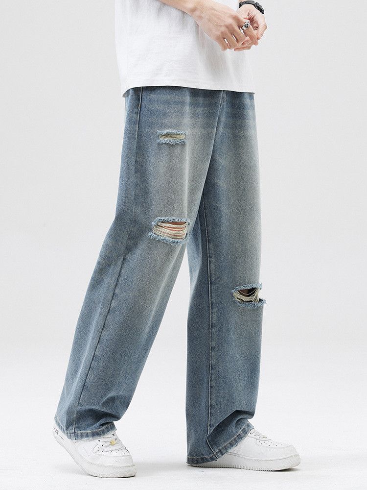 Vintage Men's Straight Loose-Fit Oversized Distressed Jeans Size US 32 / EU 48 - 4 Thumbnail