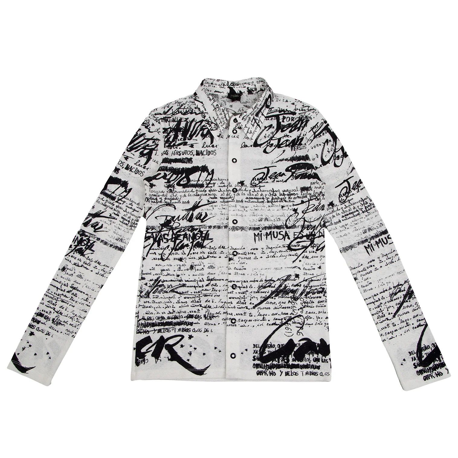 Jean Paul Gaultier Snap Button Shirt in Black and White, Size 48 Size US M / EU 48-50 / 2 - 1 Thumbnail