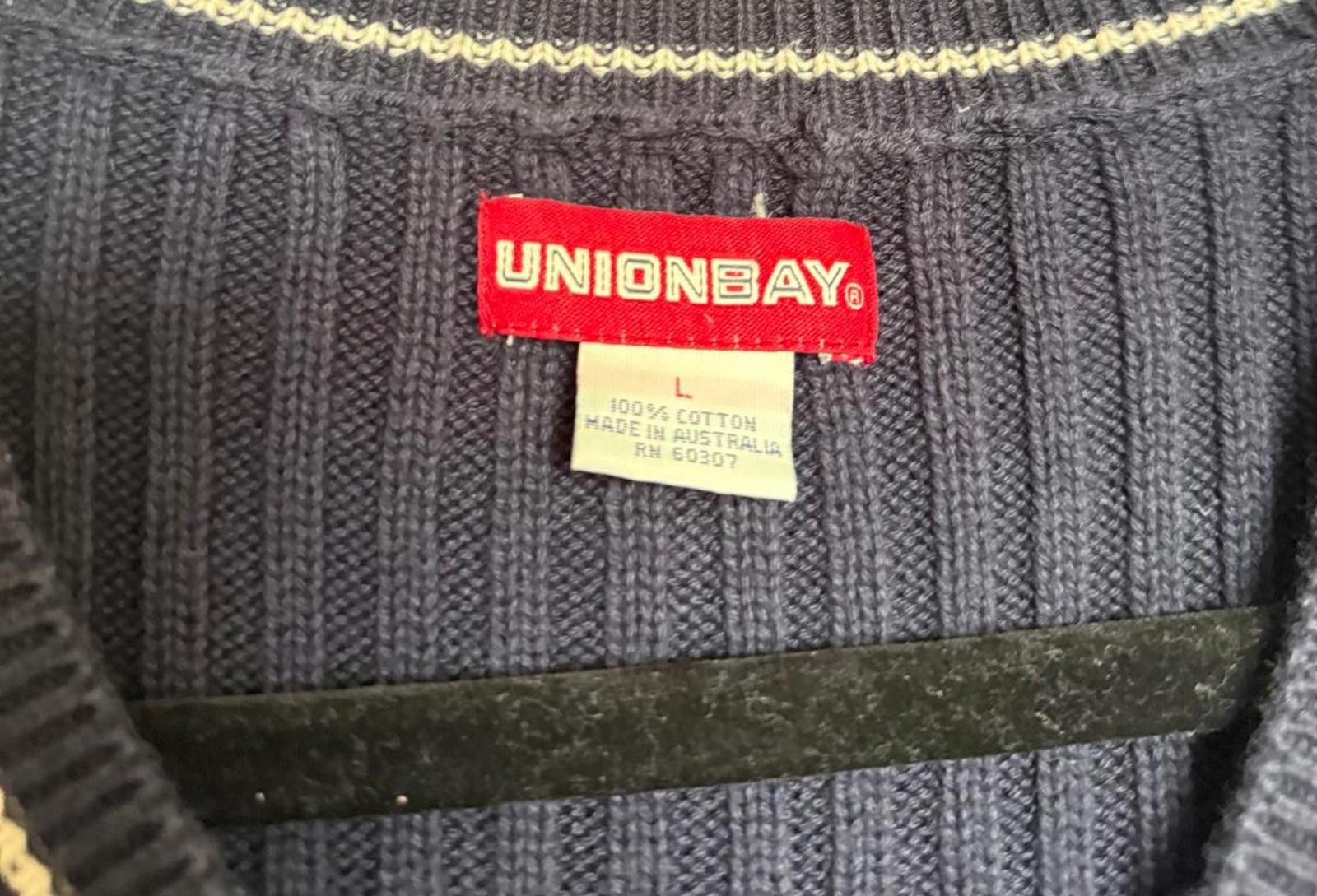 UNIONBAY 90s Fine Navy Blue Ribbed Knit Sleeveless Sweater Vest Size US L / EU 52-54 / 3 - 3 Thumbnail
