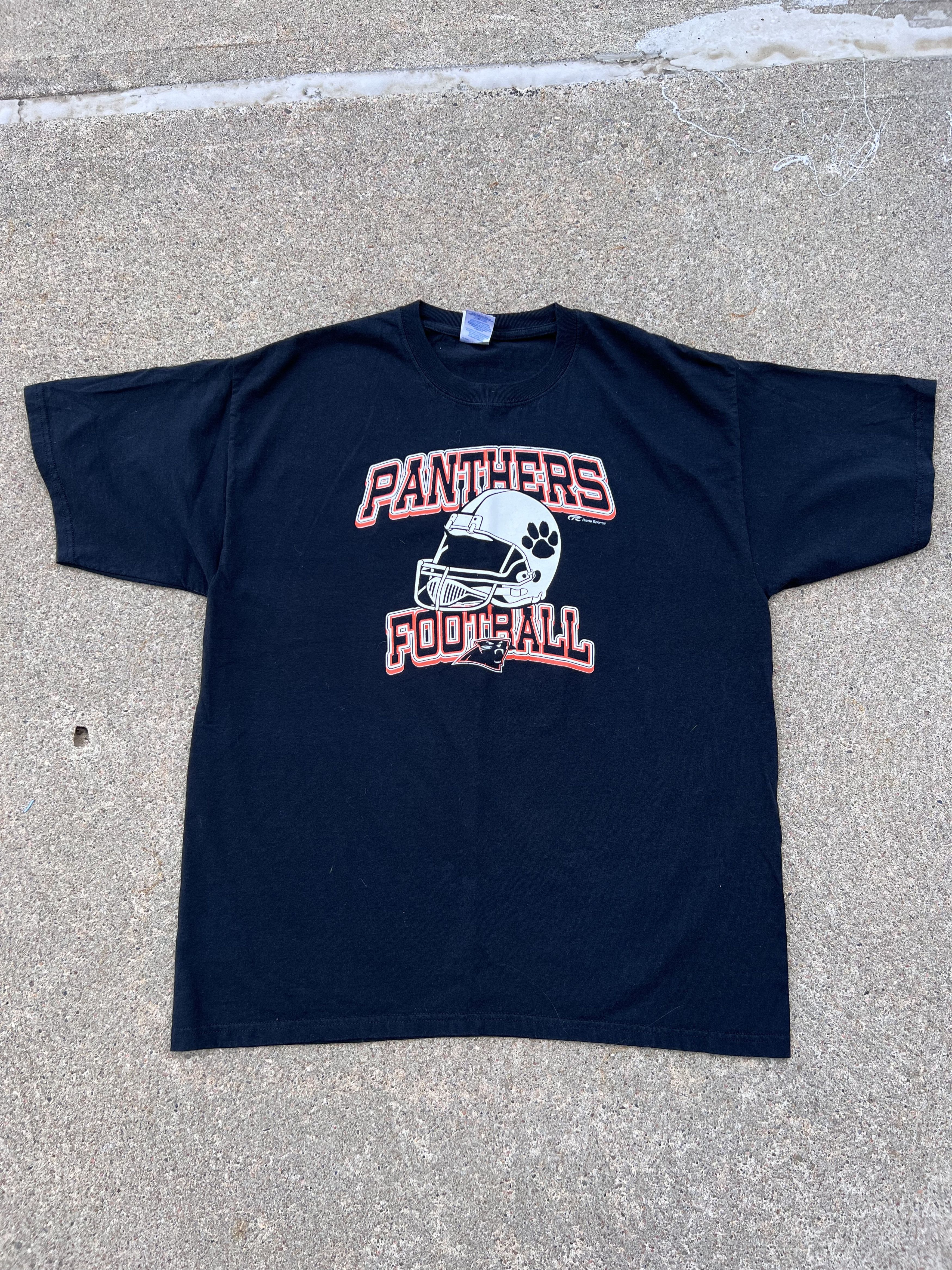 Vintage Vintage Gildan Blue Bar Panthers Football Tee in Black Size US XL / EU 56 / 4 - 1 Thumbnail