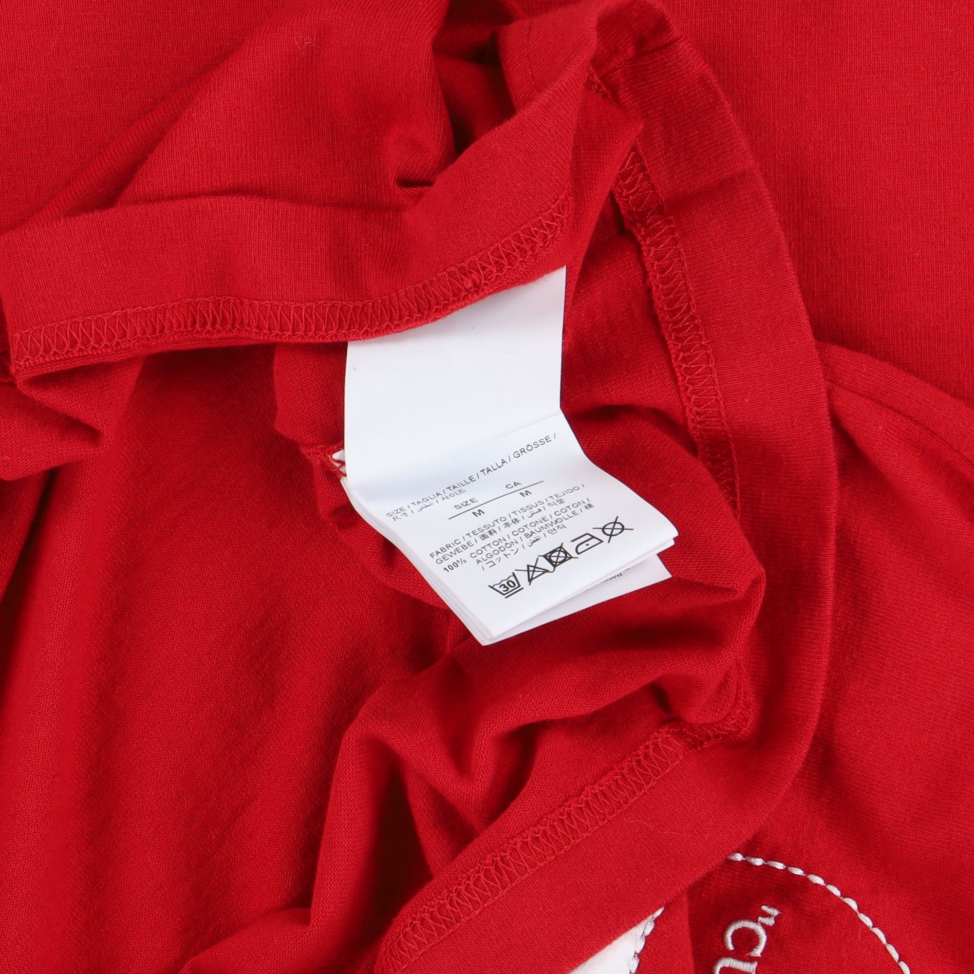 Off-White Red Cut Here 1/4 Zip Long Sleeve Oversized T-shirt Size US M / EU 48-50 / 2 - 4 Thumbnail