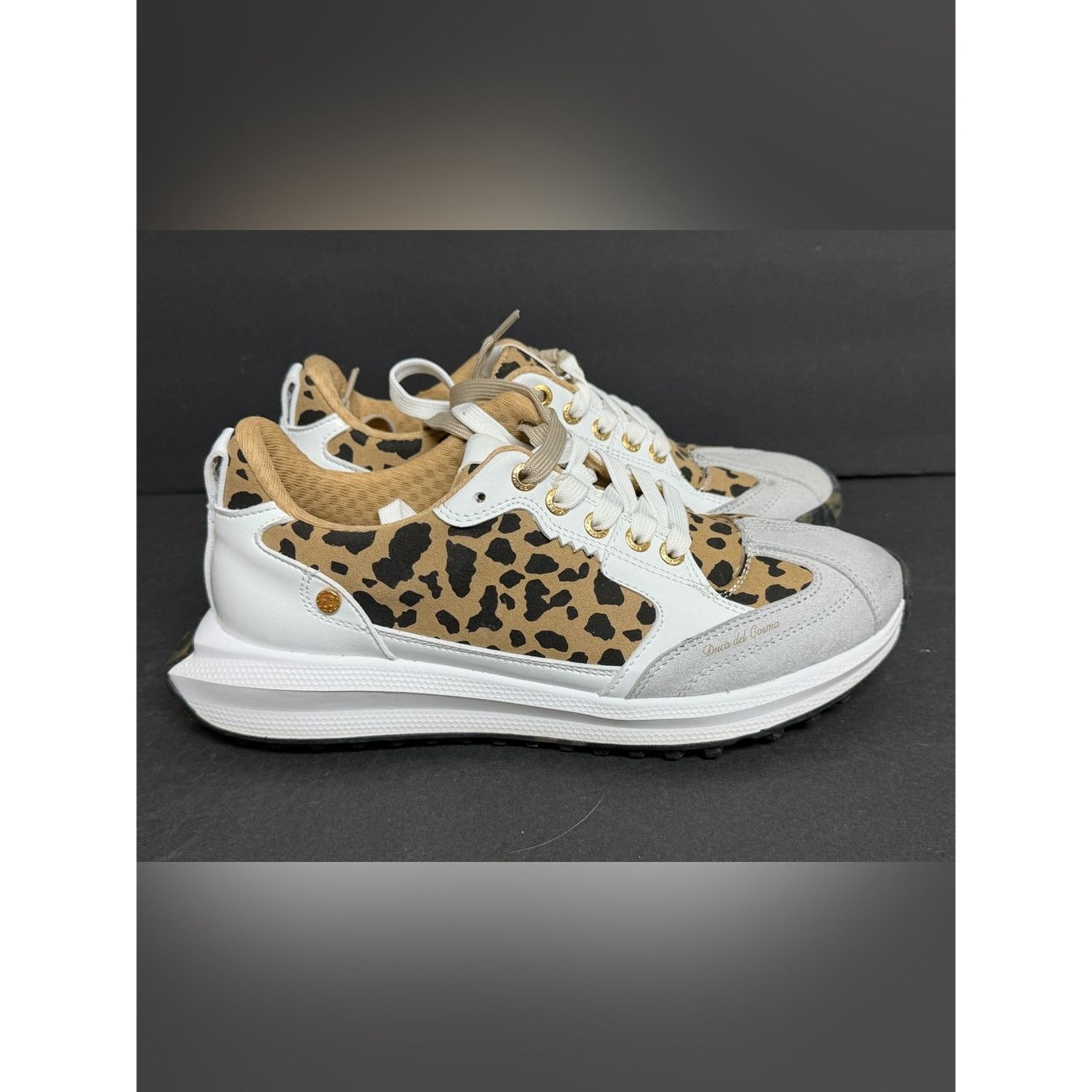 Other Duca Del Cosma Aviva Waterproof Golf Shoes White Leopard Size US 7.5 / IT 37.5 - 2 Thumbnail