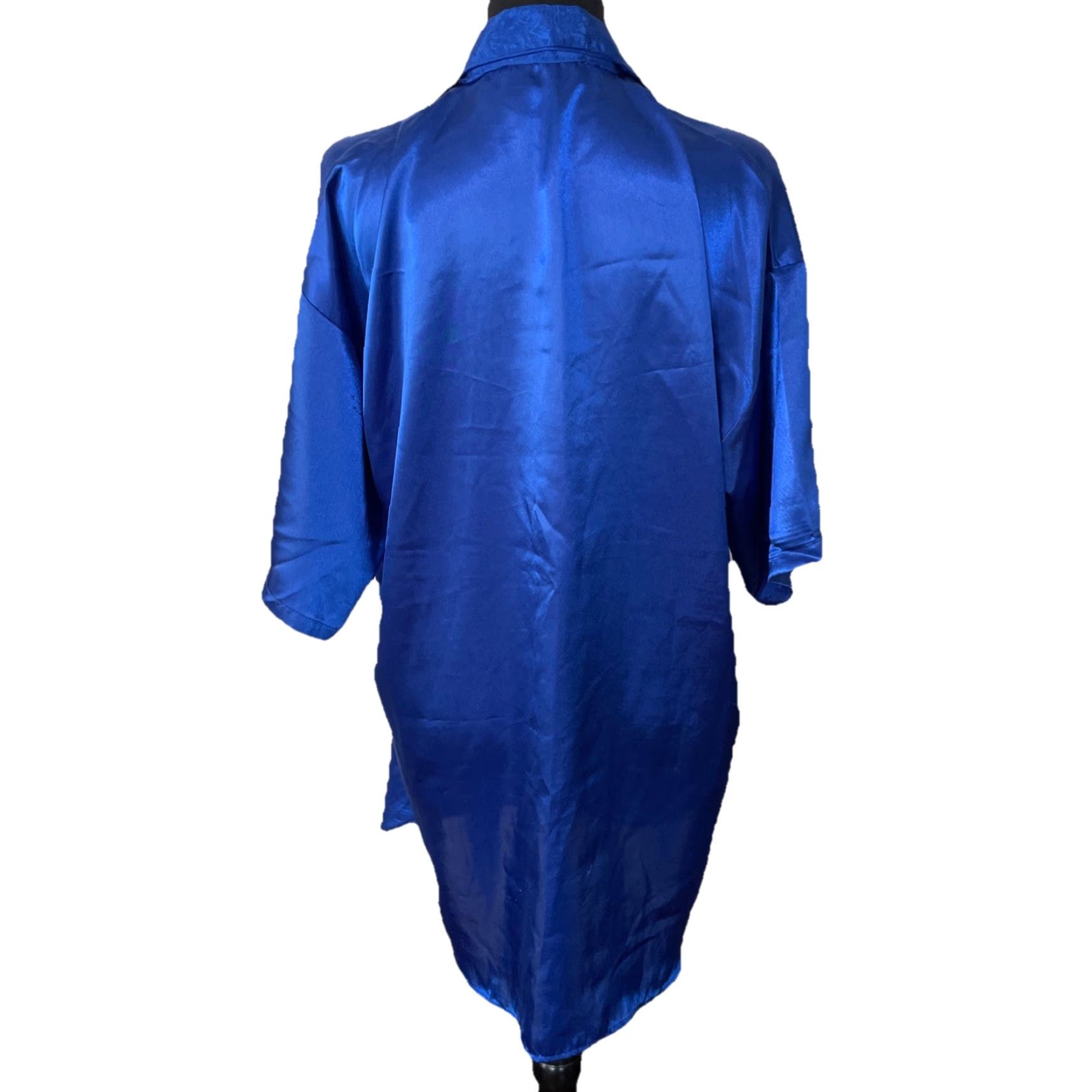 Victoria's Secret VINTAGE Victoria's Secret Satin Sleepshirt Navy Blue Button-Front Shirt Women S Small Satin Polyester 90s Theme Metal Mens/Womens Size S / US 4 / IT 40 - 2 Thumbnail