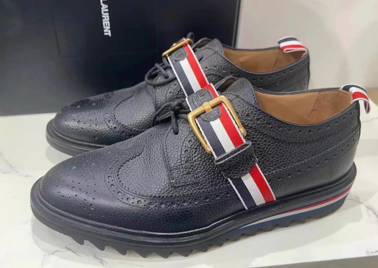 Thom Browne Thom Browne Men's Tri-Color Strap Brogue US10 98New Size US 10 / EU 43 - 6 Thumbnail