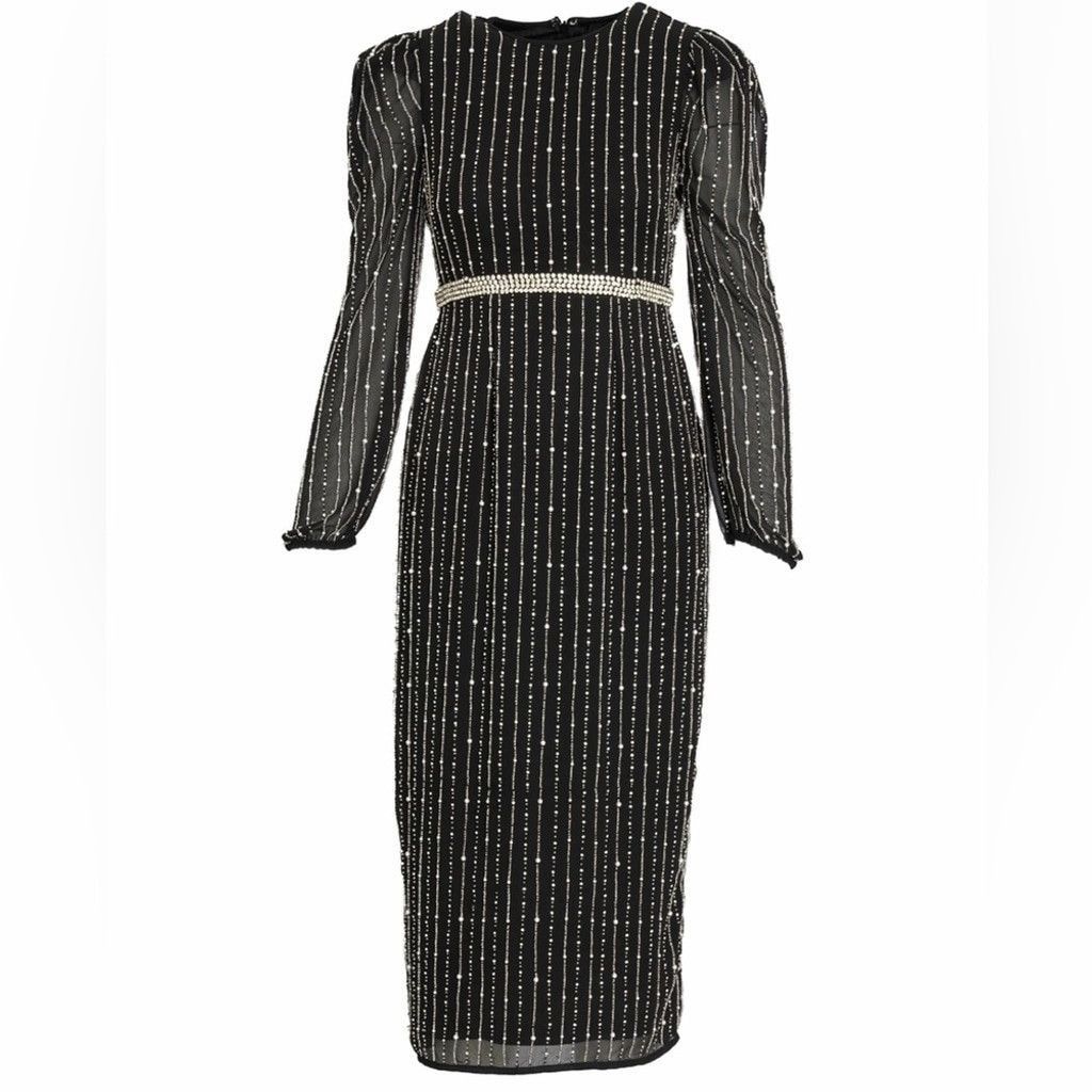 Mac Duggal Mac Duggal Beaded Long Sleeve Prom Dress NWT – Size 4 Black Size S / US 4 / IT 40 - 4 Thumbnail