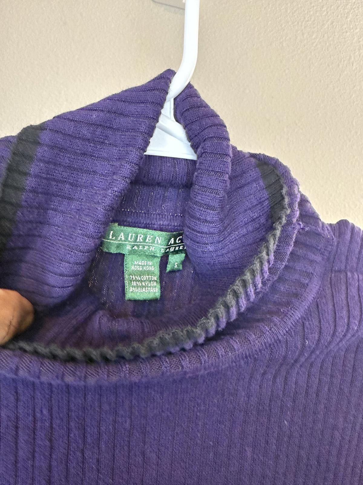 Designer Vintage Ralph Lauren purple high turtleneck knit sweater Size S / US 4 / IT 40 - 4 Thumbnail