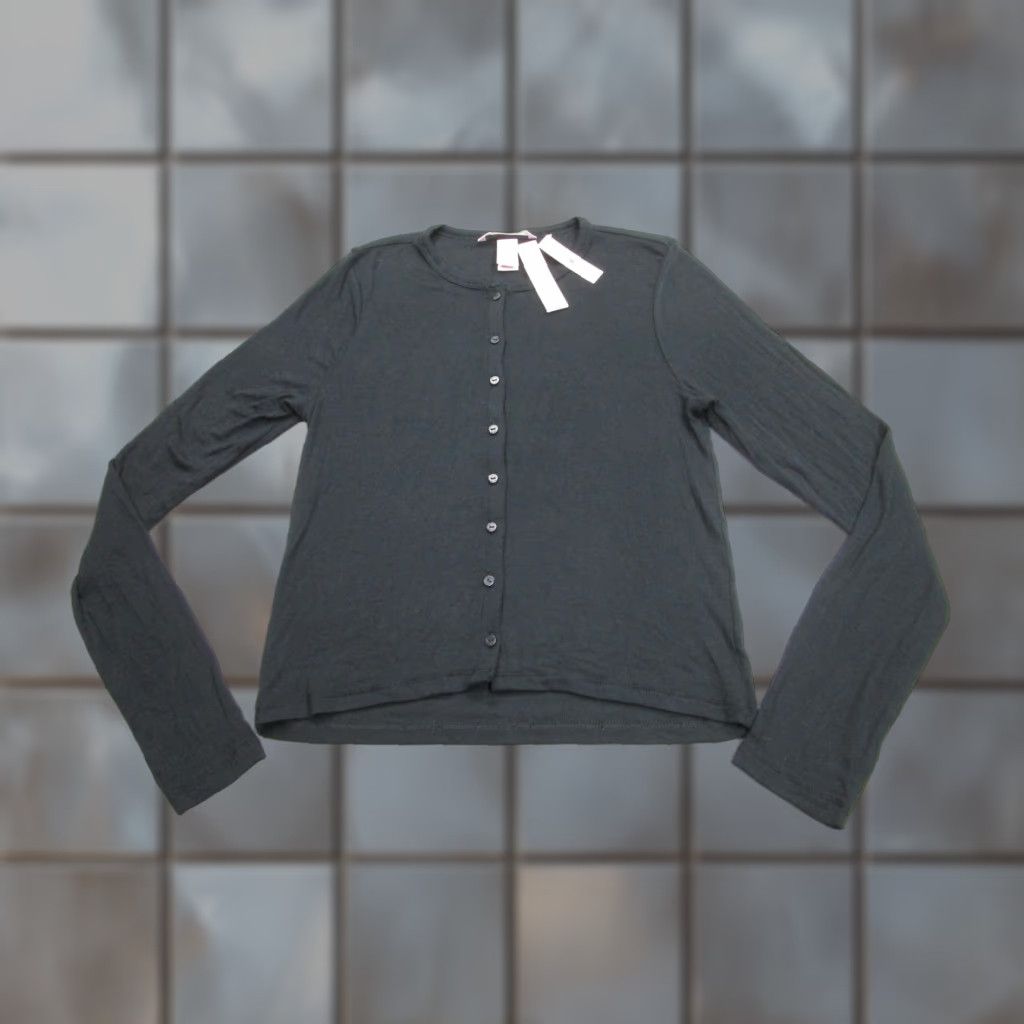 Victoria's Secret Victoria's Secret Shirt Womens Medium Black Long Sleeve Button Front Ribbed y2k Size M / US 6-8 / IT 42-44 - 1 Thumbnail