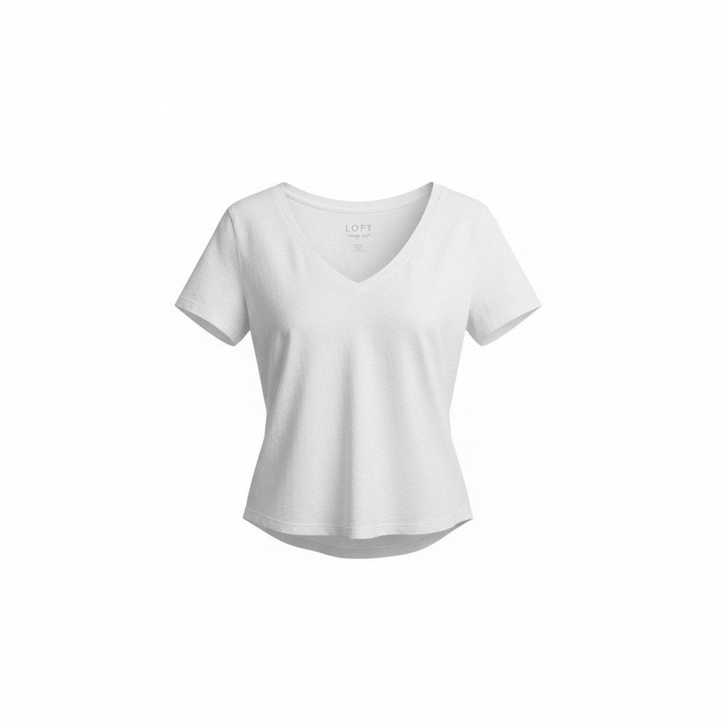 Loft LOFT Vintage Soft Women’s Small White T-Shirt Short Sleeve Size S / US 4 / IT 40 - 1 Thumbnail